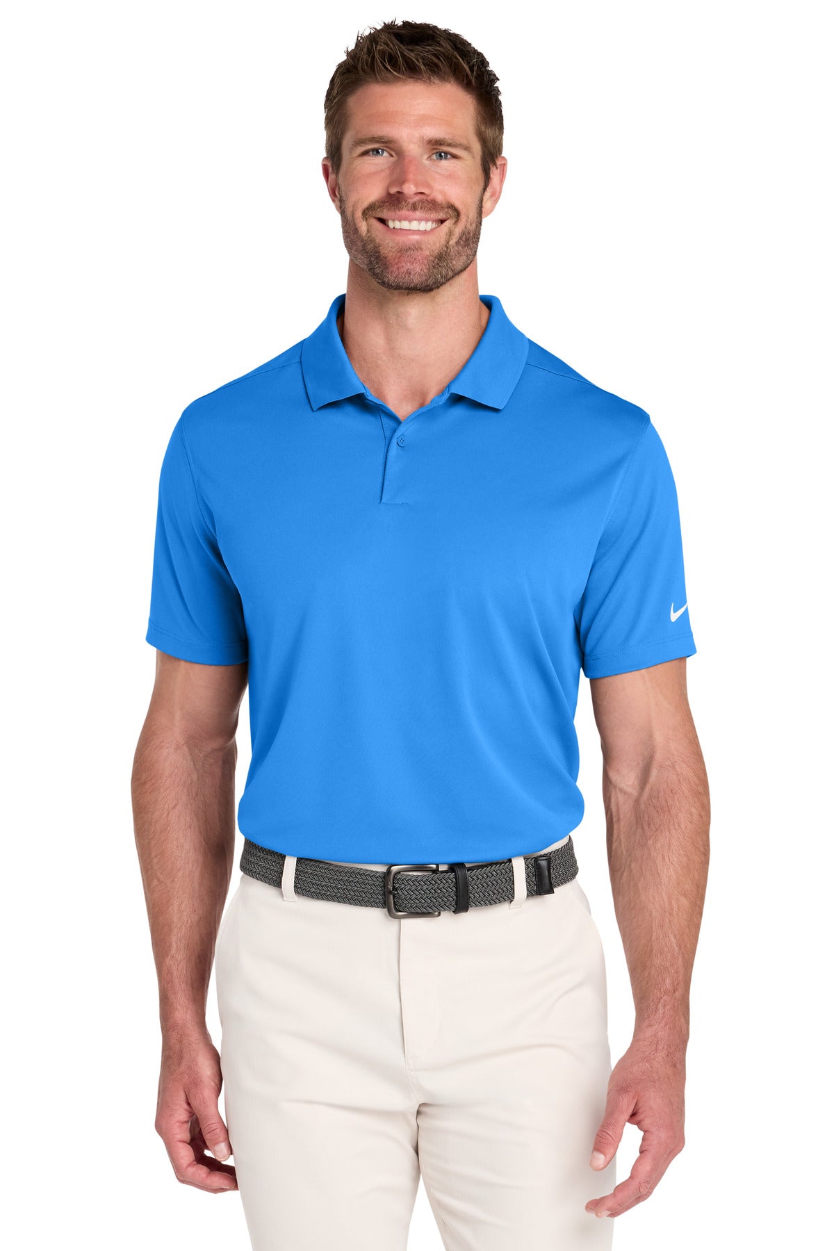 Custom Light Photo Blue Victory Solid Polo NKDX6684, personalized by SanCanDo Swag in Argyle, TX