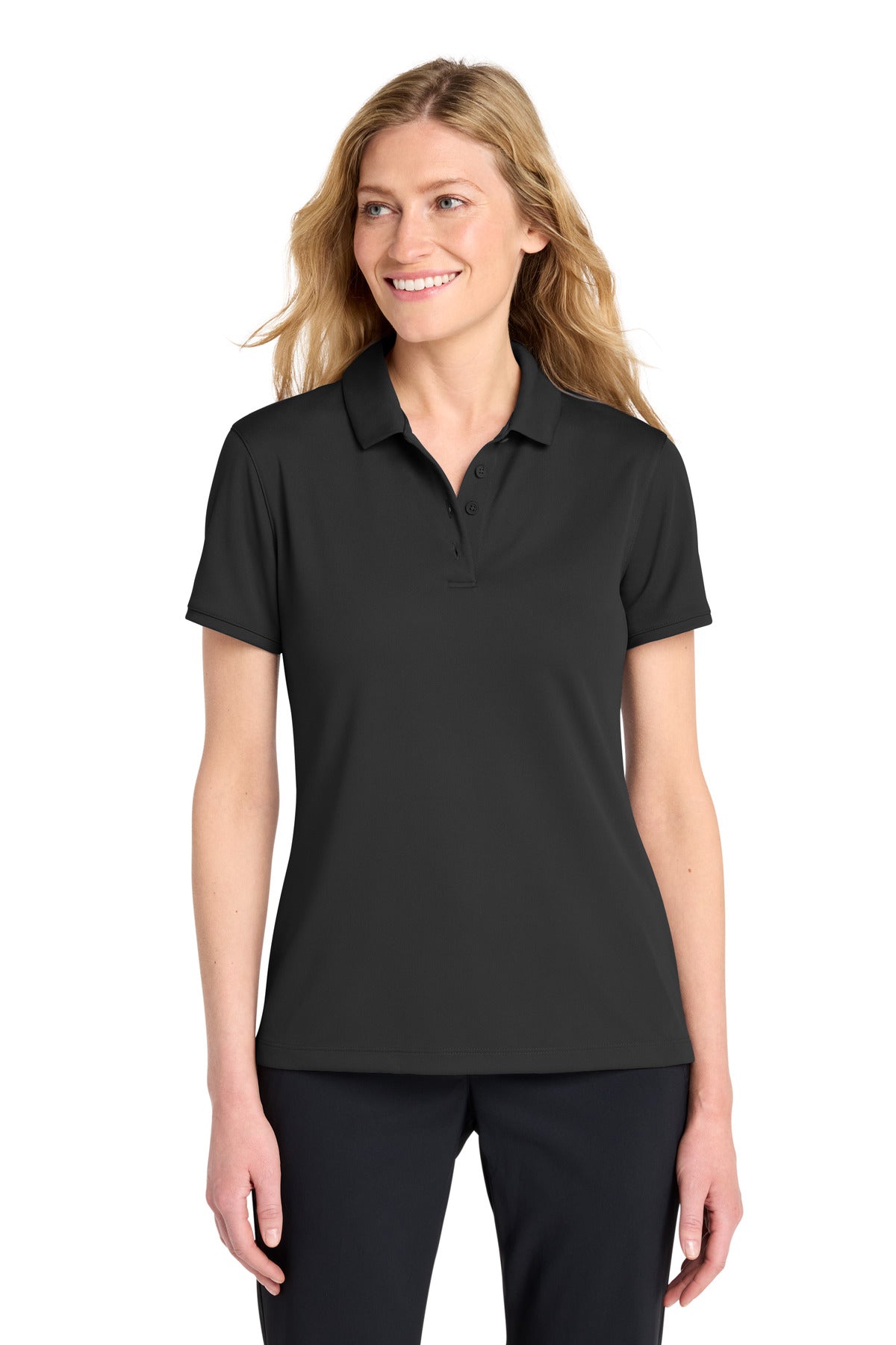 Custom Black Women's Victory Solid Polo NKDX6685, personalized by SanCanDo Swag in Argyle, TX