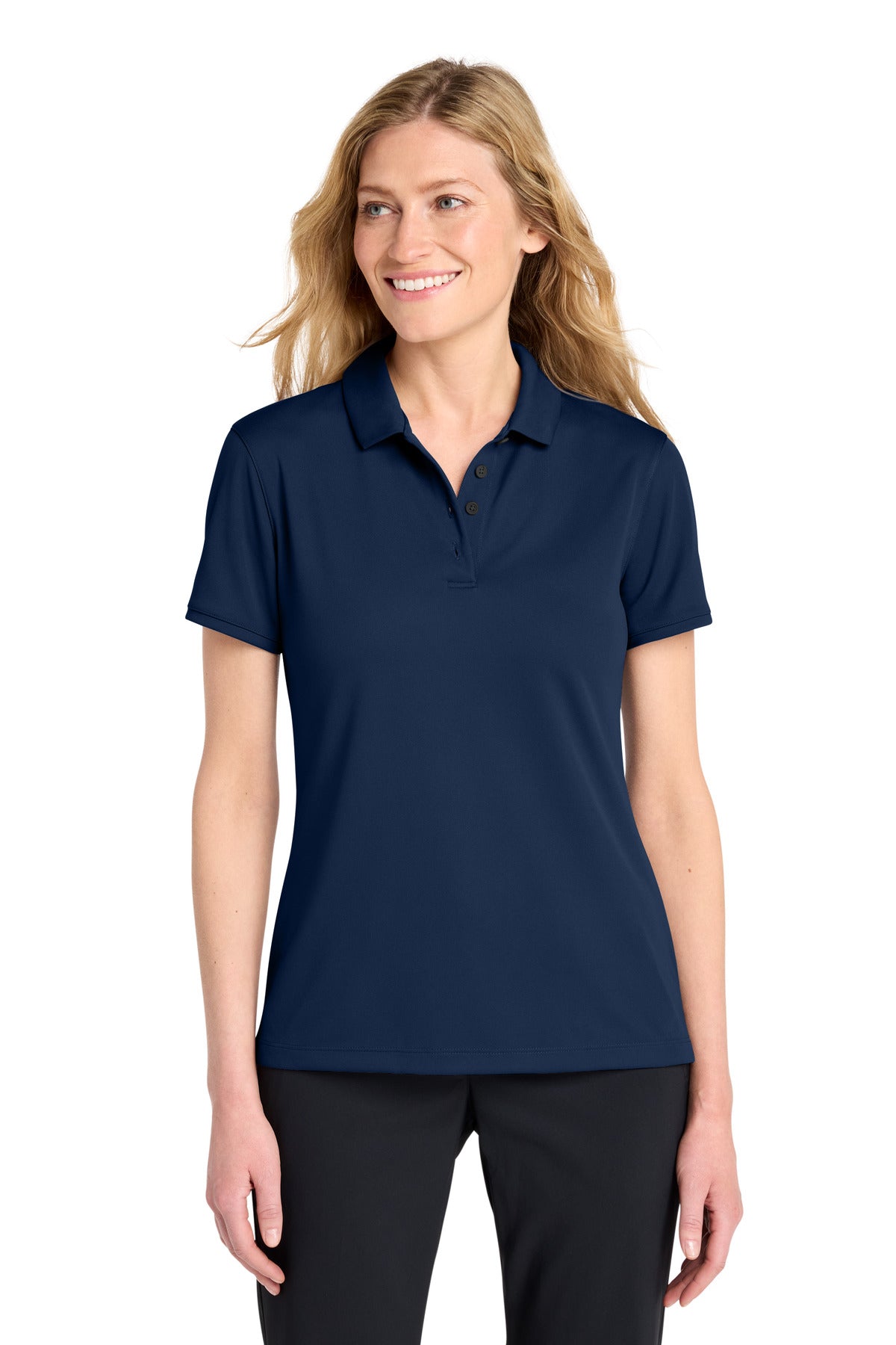 Custom College Navy Women's Victory Solid Polo NKDX6685, personalized by SanCanDo Swag in Argyle, TX