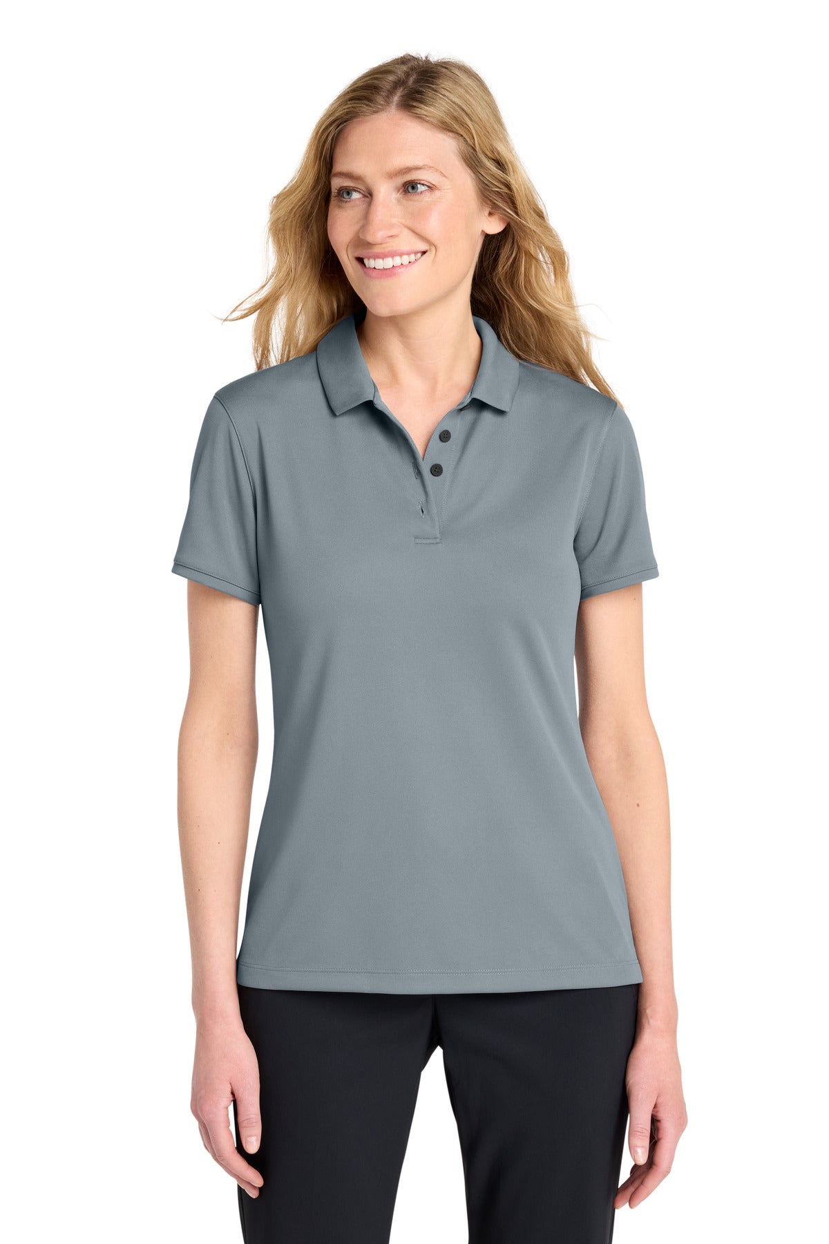 Custom Cool Grey Women's Victory Solid Polo NKDX6685, personalized by SanCanDo Swag in Argyle, TX