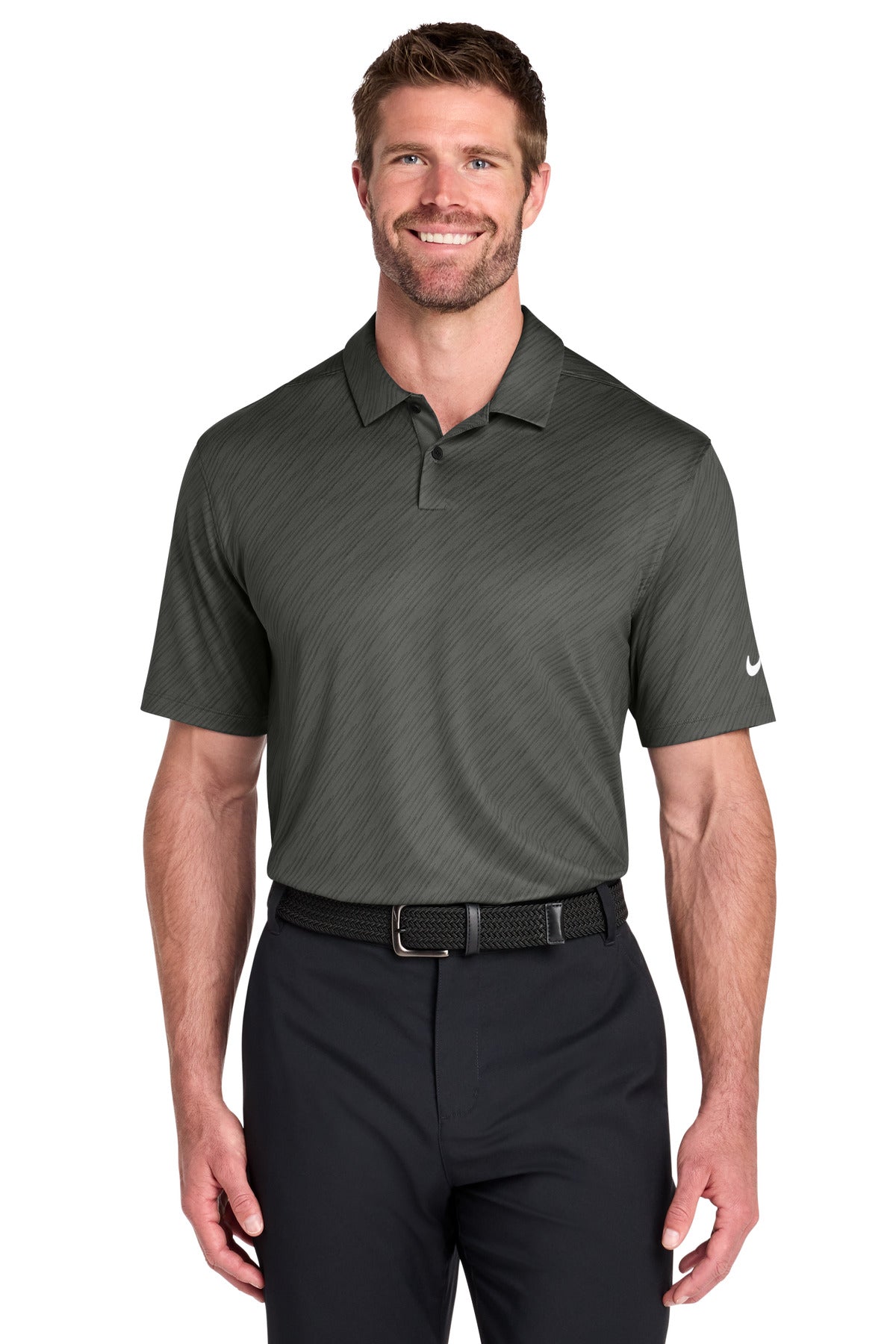 Custom Anthracite Vapor Dash Polo NKDX6688, personalized by SanCanDo Swag in Argyle, TX