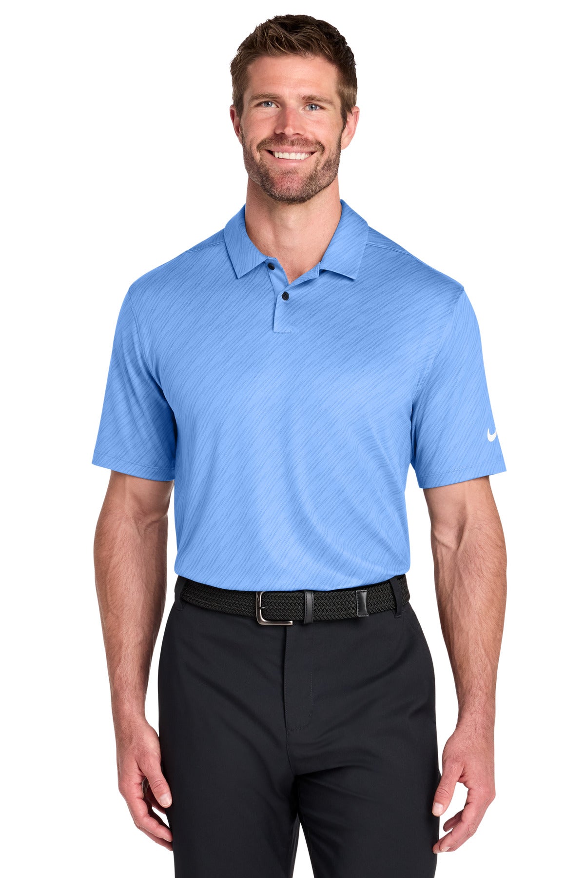 Custom Valor Blue Vapor Dash Polo NKDX6688, personalized by SanCanDo Swag in Argyle, TX