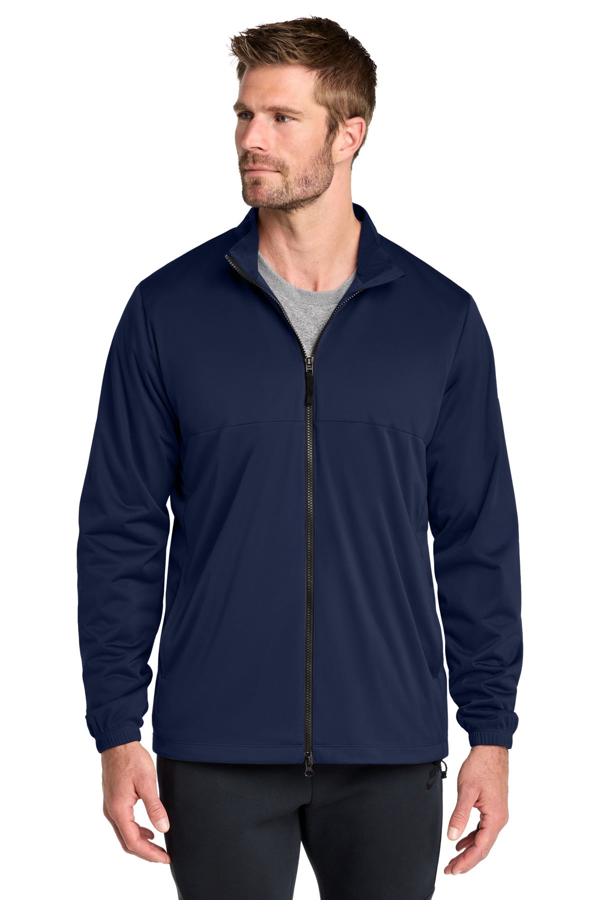 Custom College Navy Storm-FIT Full-Zip Jacket NKDX6716, personalized by SanCanDo Swag in Argyle, TX