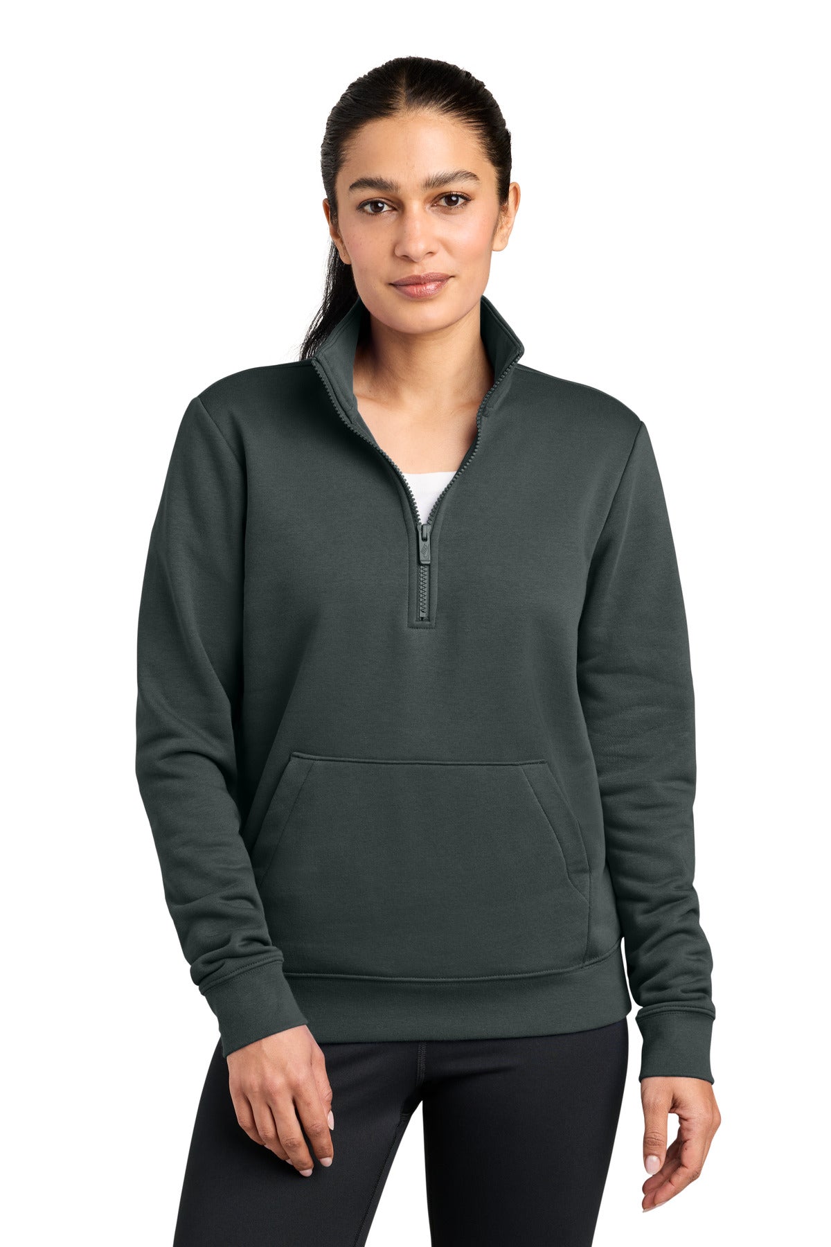 Custom Anthracite Club Fleece Sleeve Swoosh 1/2-Zip NKDX6720, personalized by SanCanDo Swag in Argyle, TX