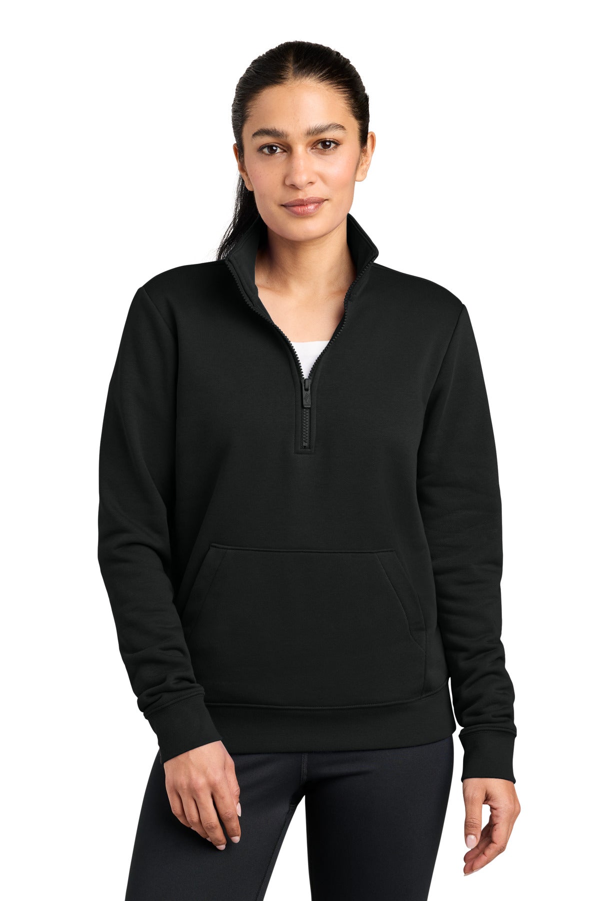 Custom Black Club Fleece Sleeve Swoosh 1/2-Zip NKDX6720, personalized by SanCanDo Swag in Argyle, TX