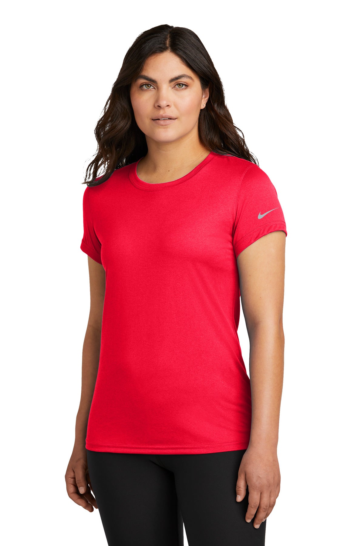 Custom University Red Women's Swoosh Sleeve rLegend Tee NKDX8734, personalized by SanCanDo Swag in Argyle, TX