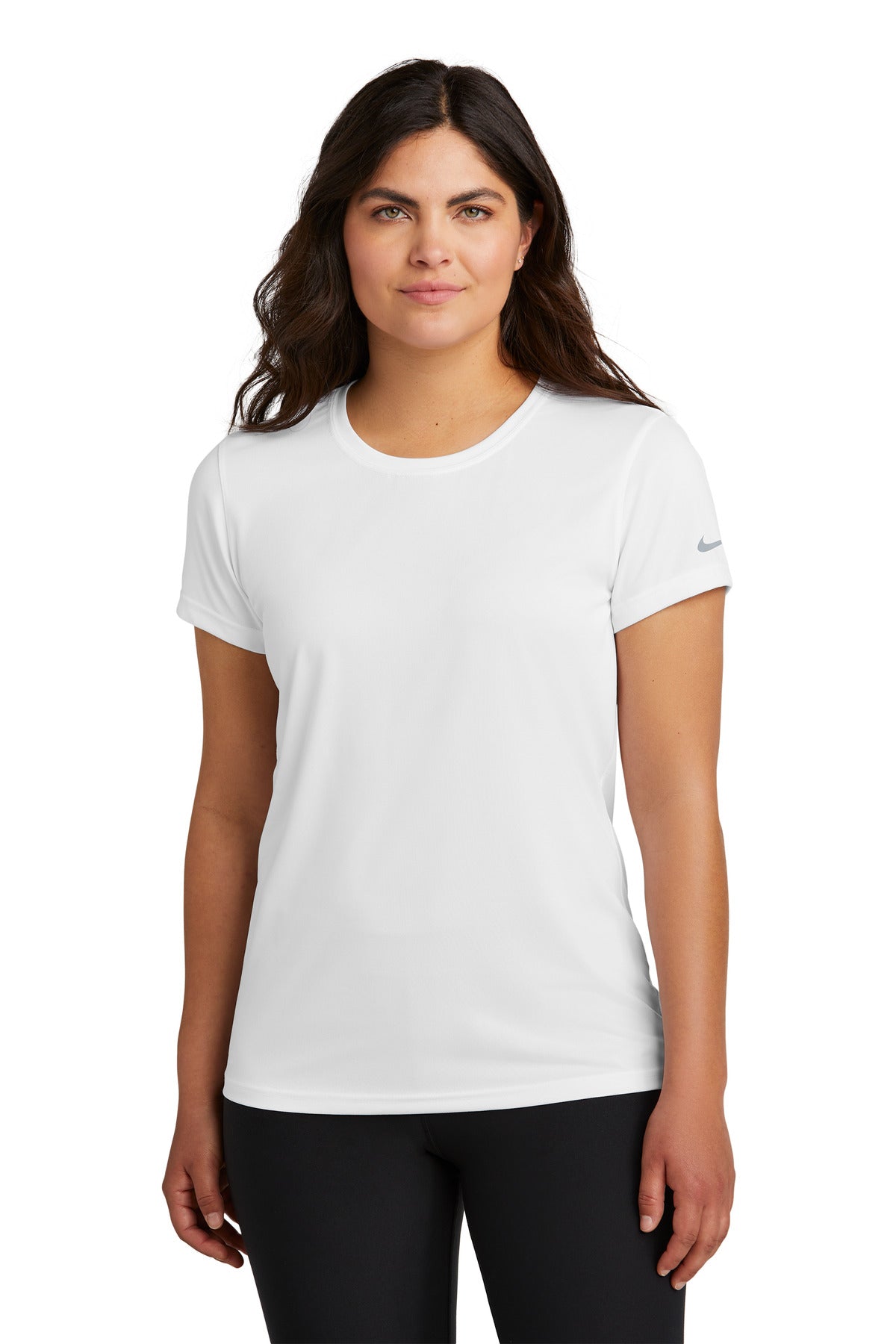Custom White Women's Swoosh Sleeve rLegend Tee NKDX8734, personalized by SanCanDo Swag in Argyle, TX