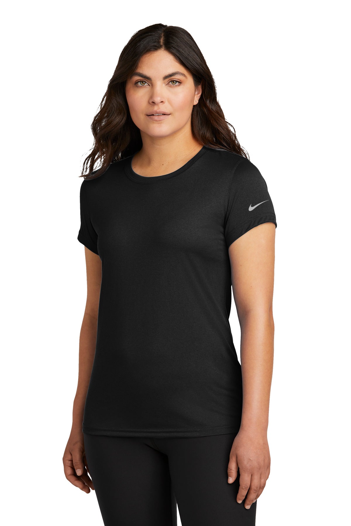 Custom Black Women's Swoosh Sleeve rLegend Tee NKDX8734, personalized by SanCanDo Swag in Argyle, TX