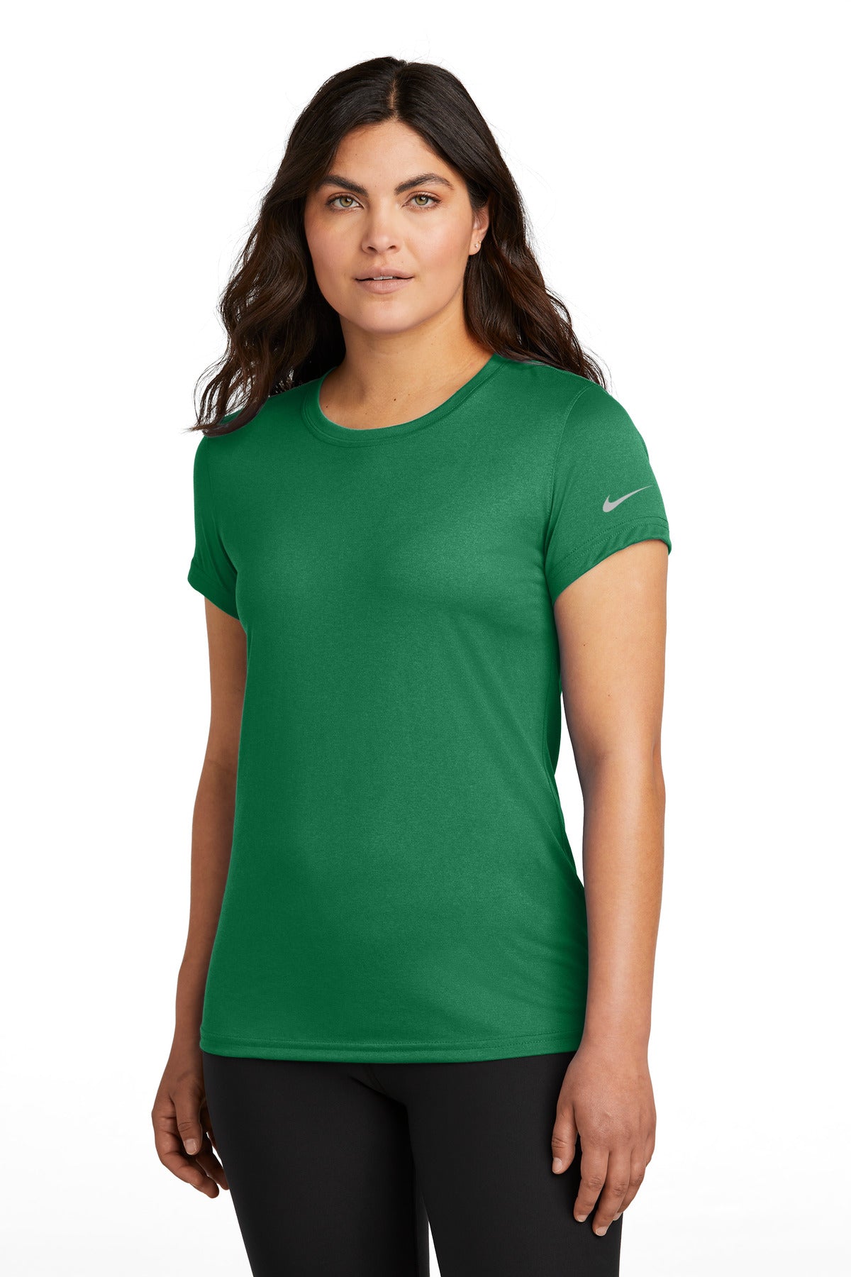 Custom Gorge Green Women's Swoosh Sleeve rLegend Tee NKDX8734, personalized by SanCanDo Swag in Argyle, TX