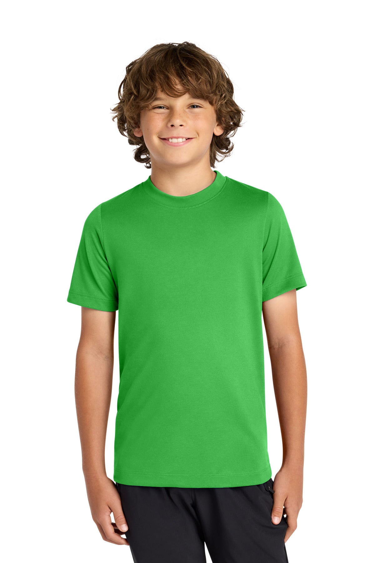 Custom Apple Green Youth Swoosh Sleeve rLegend Tee NKDX8787, personalized by SanCanDo Swag in Argyle, TX