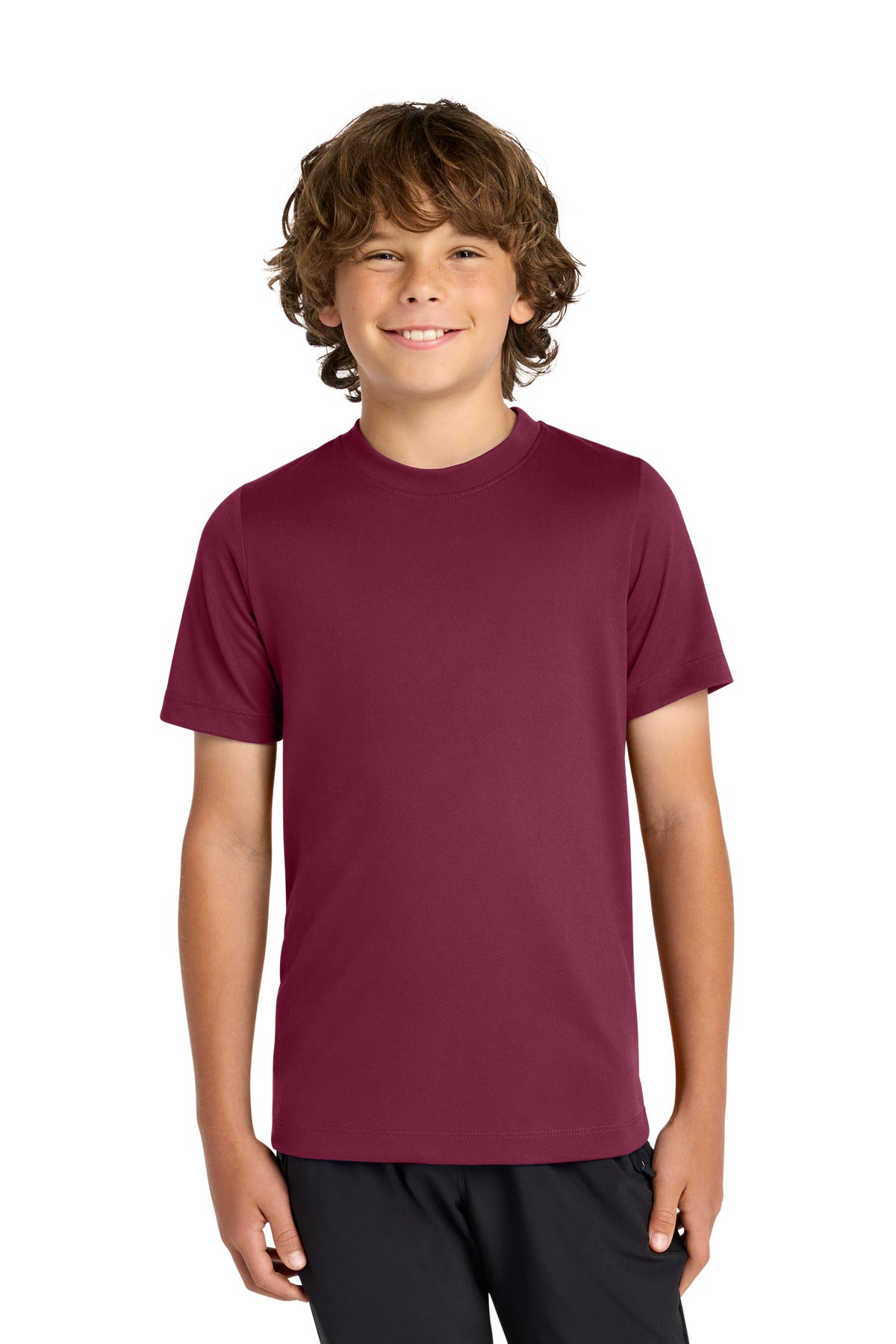 Custom Team Maroon Youth Swoosh Sleeve rLegend Tee NKDX8787, personalized by SanCanDo Swag in Argyle, TX