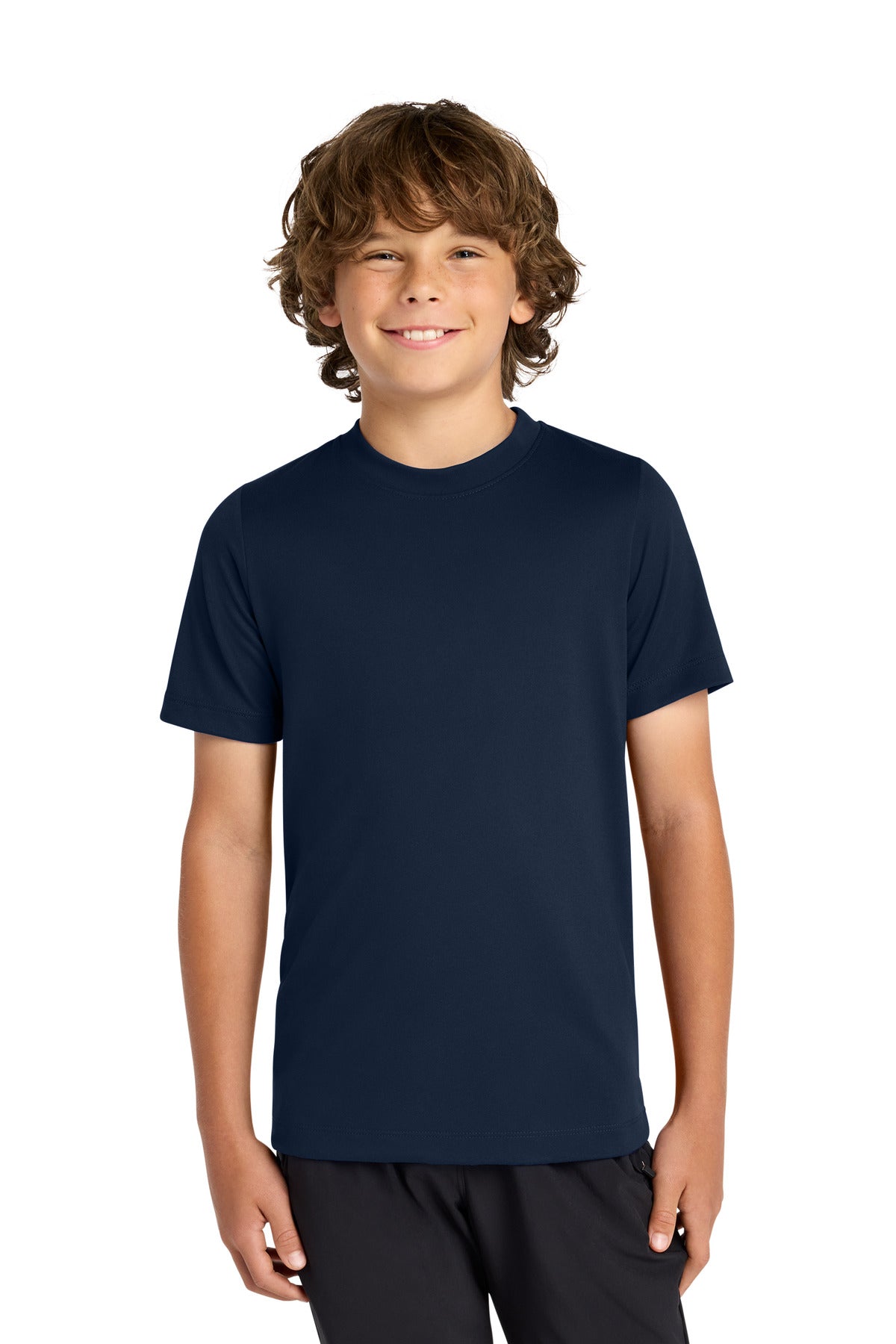 Custom College Navy Youth Swoosh Sleeve rLegend Tee NKDX8787, personalized by SanCanDo Swag in Argyle, TX