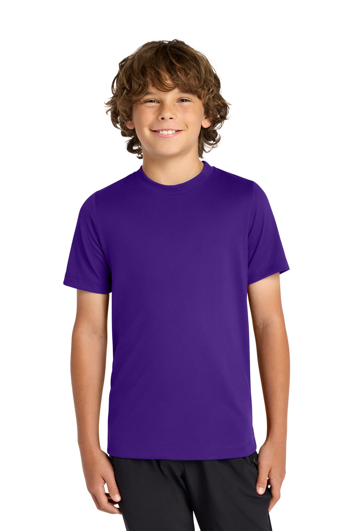Custom Court Purple Youth Swoosh Sleeve rLegend Tee NKDX8787, personalized by SanCanDo Swag in Argyle, TX