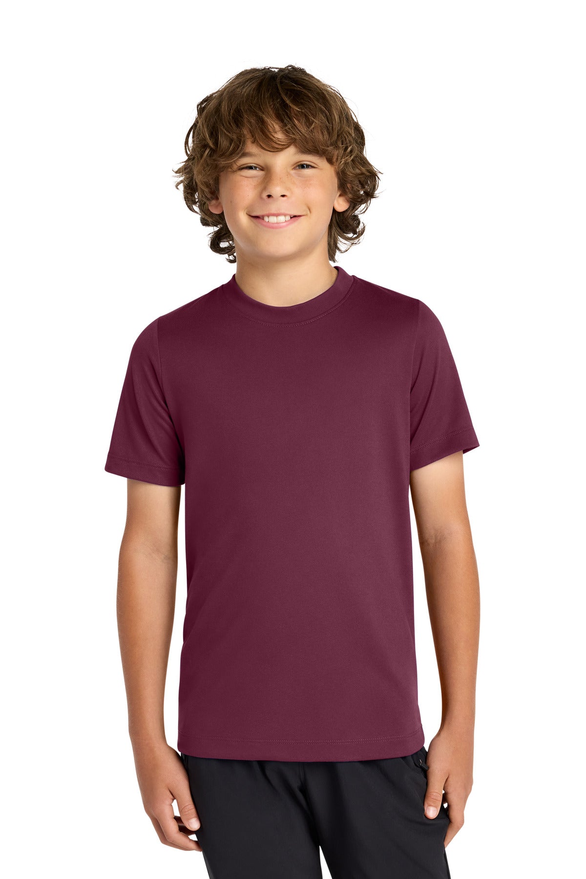 Custom Deep Maroon Youth Swoosh Sleeve rLegend Tee NKDX8787, personalized by SanCanDo Swag in Argyle, TX