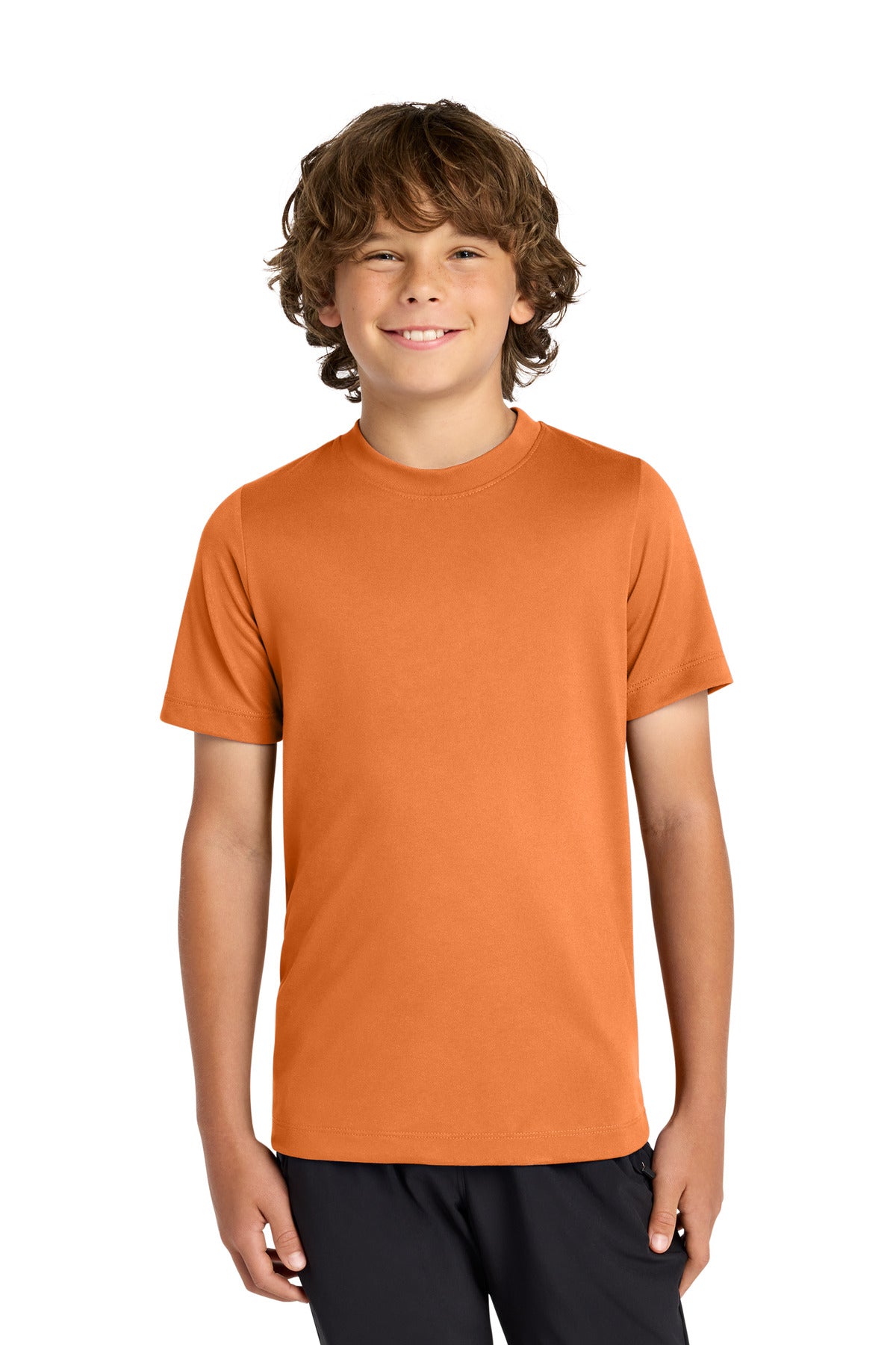 Custom Desert Orange Youth Swoosh Sleeve rLegend Tee NKDX8787, personalized by SanCanDo Swag in Argyle, TX