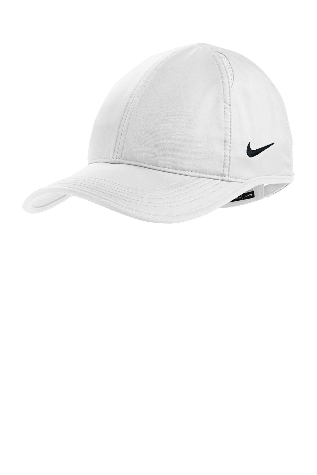 Custom White Dri-FIT Featherlight Performance Cap NKFB5666, personalized by SanCanDo Swag in Argyle, TX