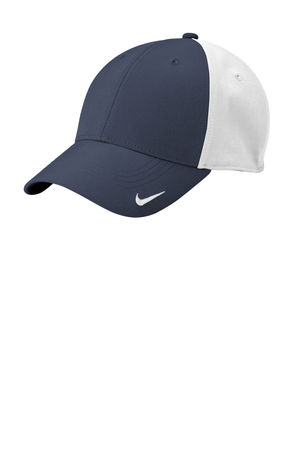 Custom Navy/ White Dri-FIT Legacy Cap NKFB6447, personalized by SanCanDo Swag in Argyle, TX