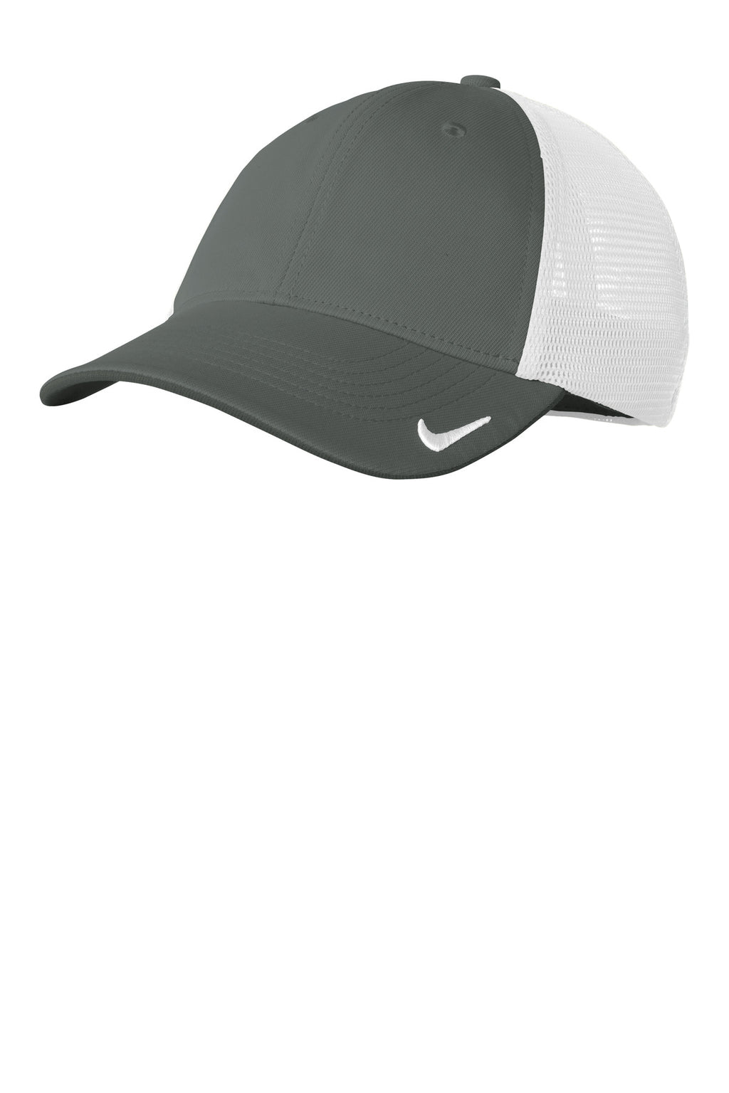 Custom Anthracite/ White Stretch-to-Fit Mesh Back Cap NKFB6448, personalized by SanCanDo Swag in Argyle, TX