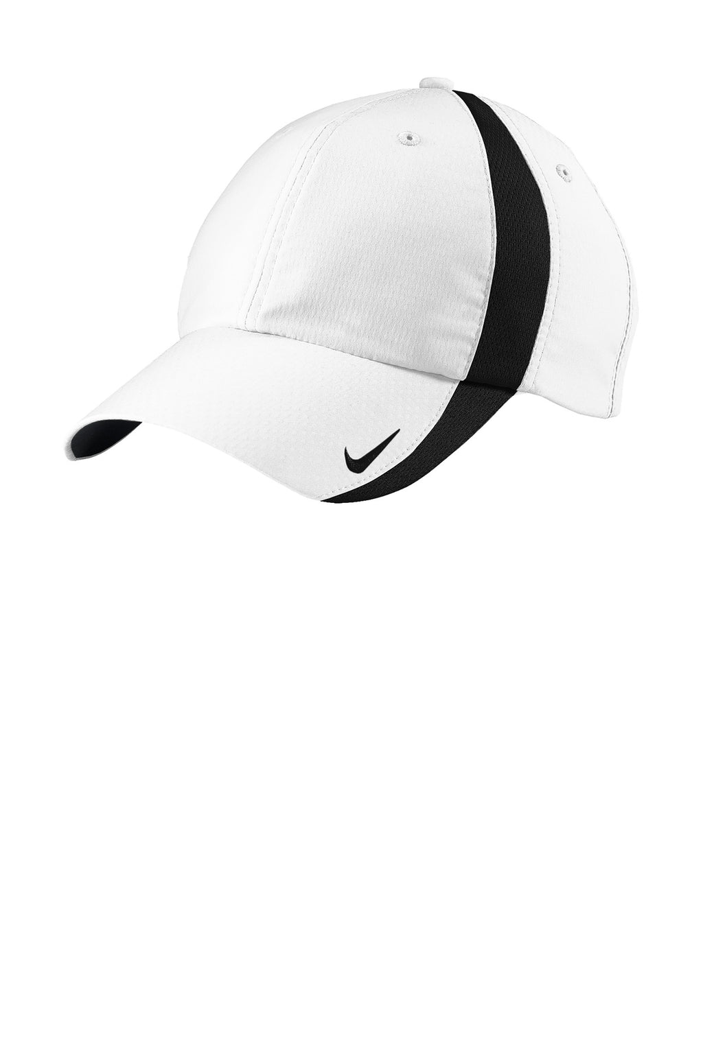 Custom White/ Black Sphere Performance Cap NKFD9709, personalized by SanCanDo Swag in Argyle, TX