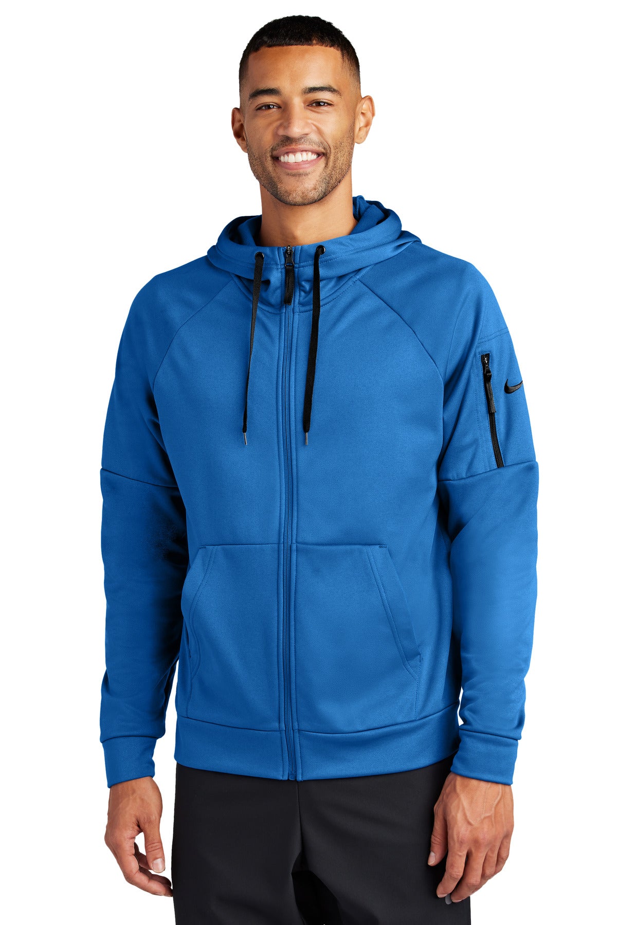Custom Game Royal Therma-FIT Pocket Full-Zip Fleece Hoodie NKFD9859, personalized by SanCanDo Swag in Argyle, TX