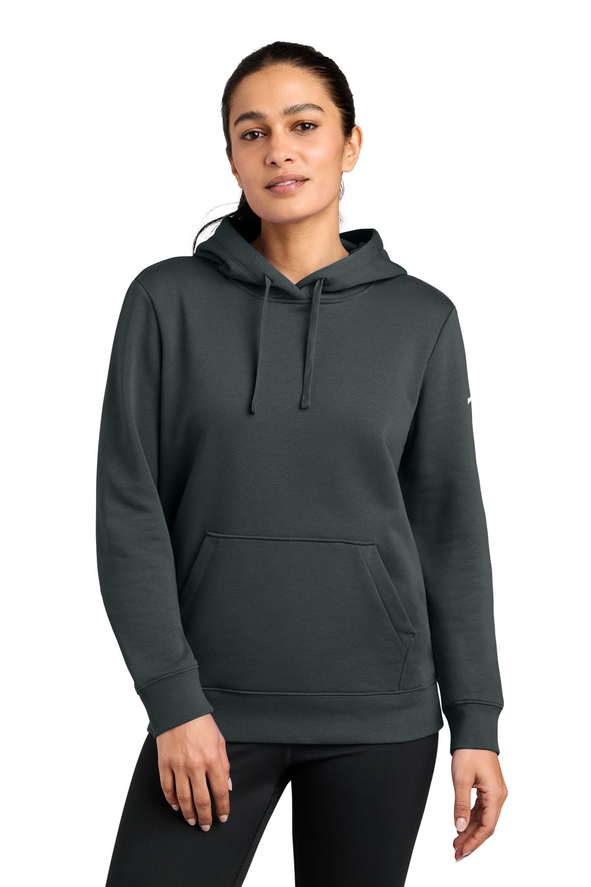 Custom Anthracite Club Fleece Sleeve Swoosh Pullover Hoodie NKFD9889, personalized by SanCanDo Swag in Argyle, TX