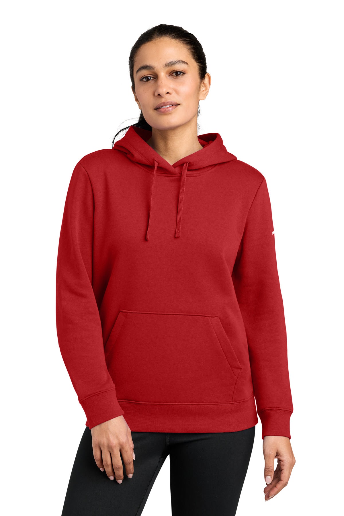 Custom University Red Club Fleece Sleeve Swoosh Pullover Hoodie NKFD9889, personalized by SanCanDo Swag in Argyle, TX