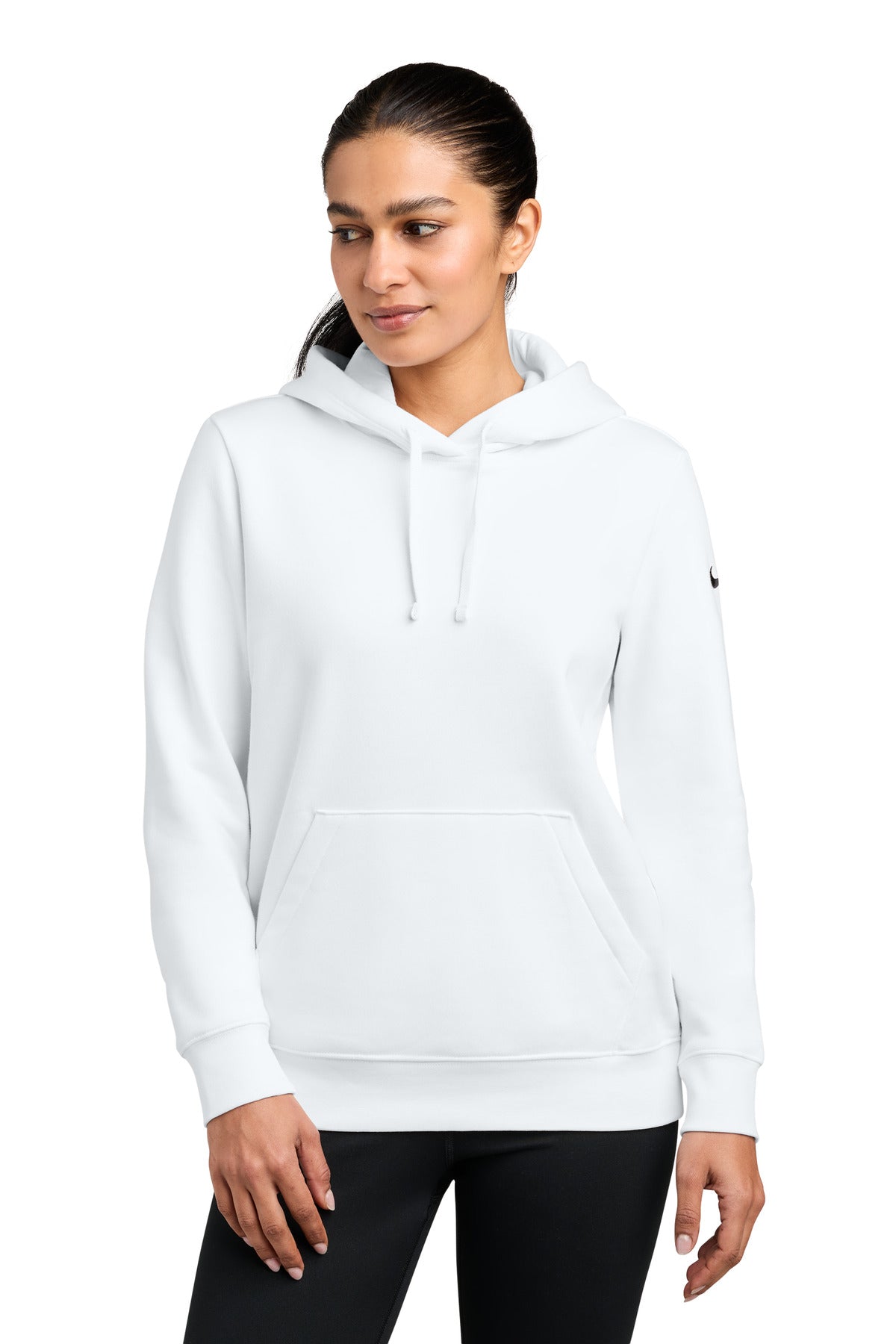 Custom White Club Fleece Sleeve Swoosh Pullover Hoodie NKFD9889, personalized by SanCanDo Swag in Argyle, TX