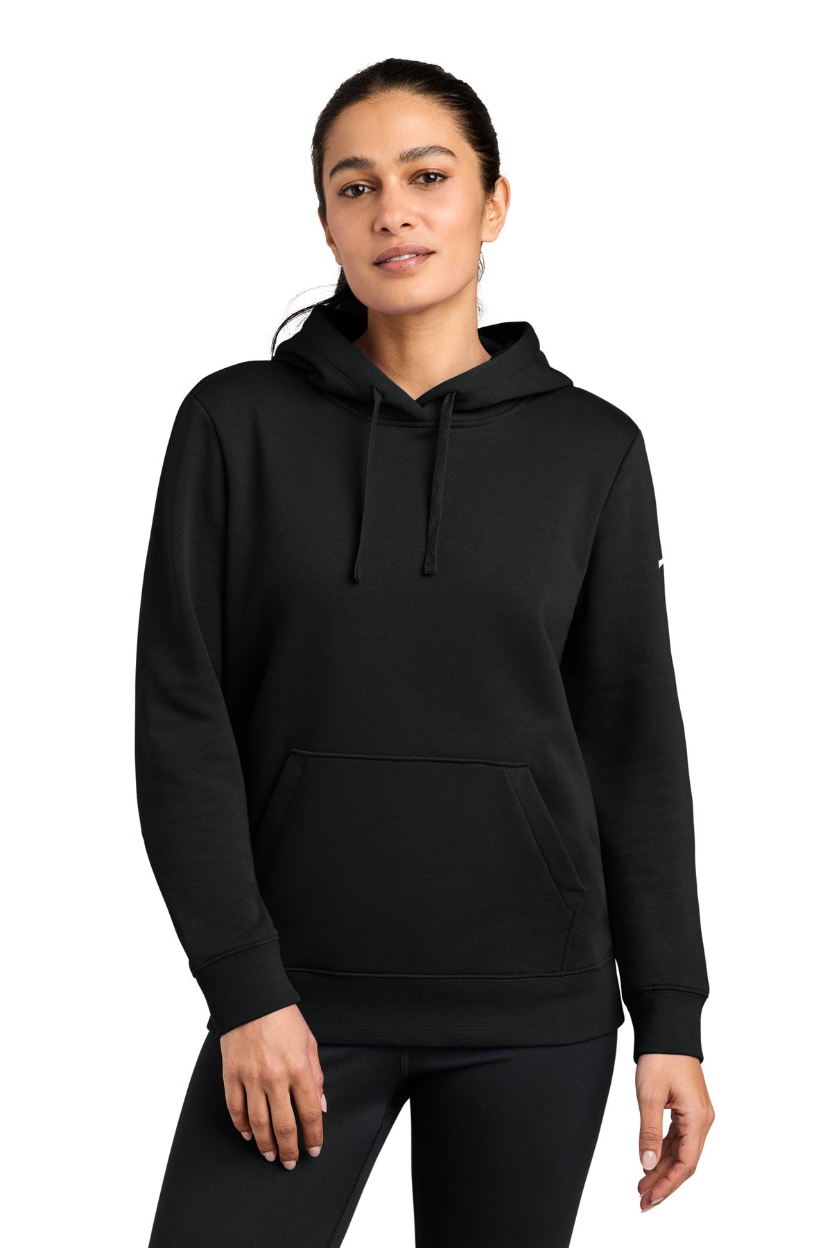 Custom Black Club Fleece Sleeve Swoosh Pullover Hoodie NKFD9889, personalized by SanCanDo Swag in Argyle, TX