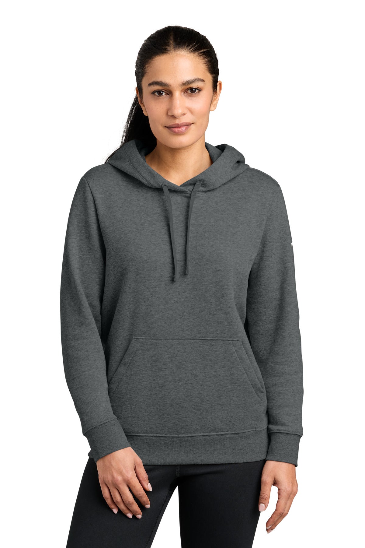 Custom Charcoal Heather Club Fleece Sleeve Swoosh Pullover Hoodie NKFD9889, personalized by SanCanDo Swag in Argyle, TX