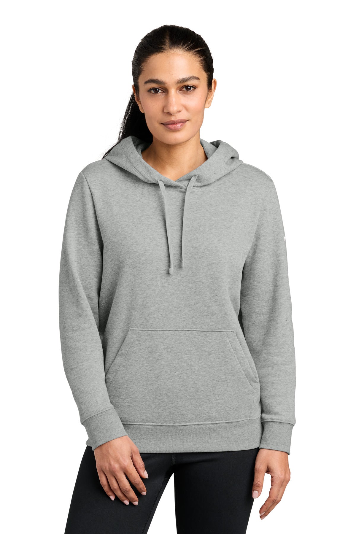 Custom Dark Grey Heather Club Fleece Sleeve Swoosh Pullover Hoodie NKFD9889, personalized by SanCanDo Swag in Argyle, TX