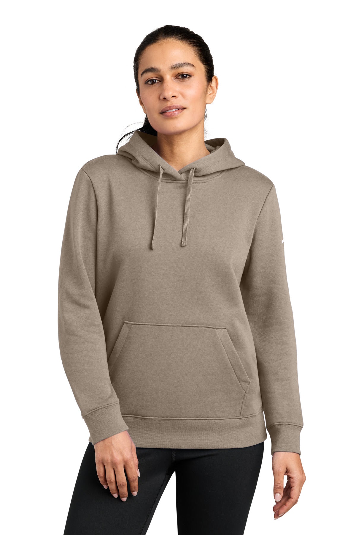 Custom Khaki Club Fleece Sleeve Swoosh Pullover Hoodie NKFD9889, personalized by SanCanDo Swag in Argyle, TX