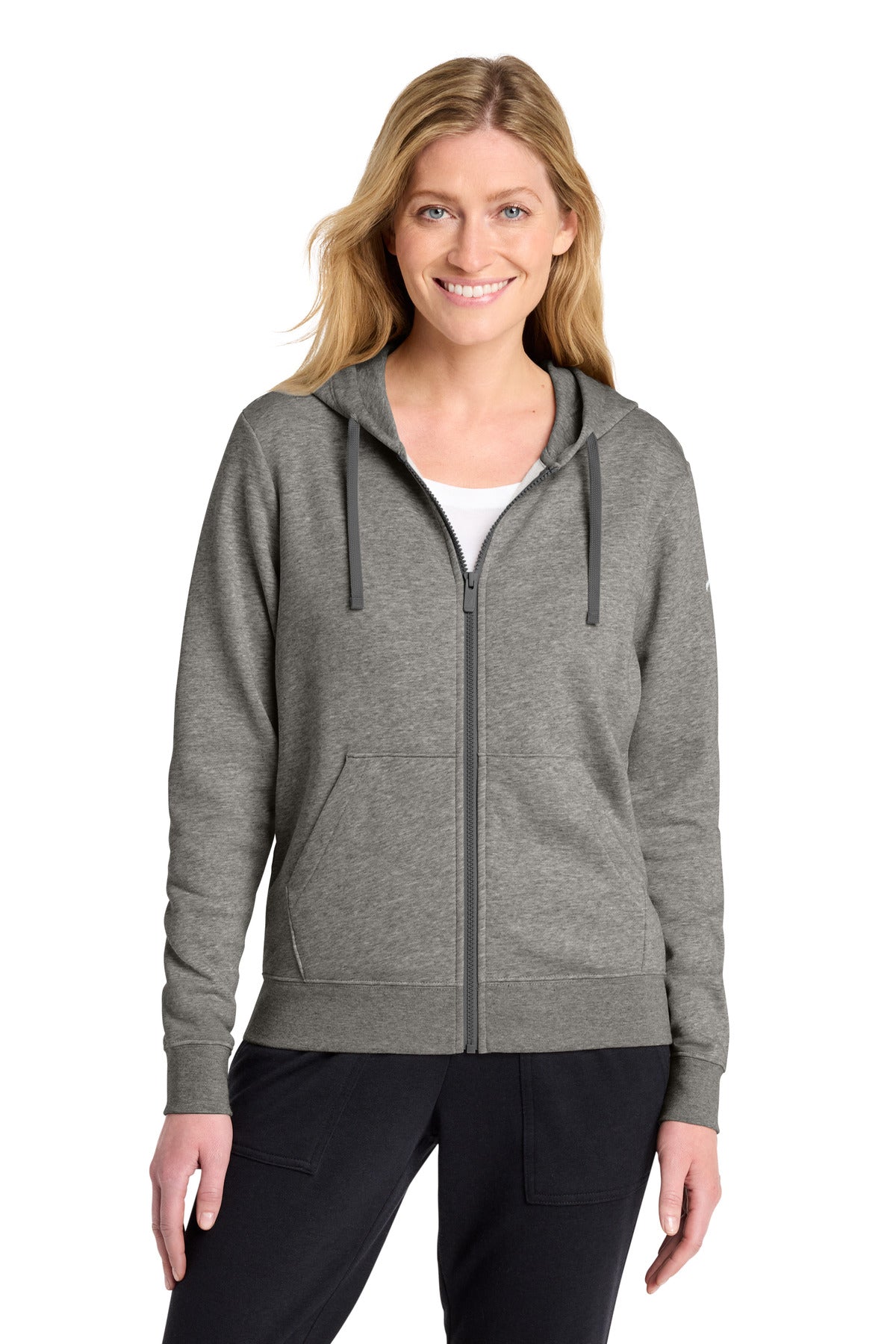 Custom Charcoal Heather Club Fleece Sleeve Swoosh Full-Zip Hoodie NKFD9890, personalized by SanCanDo Swag in Argyle, TX