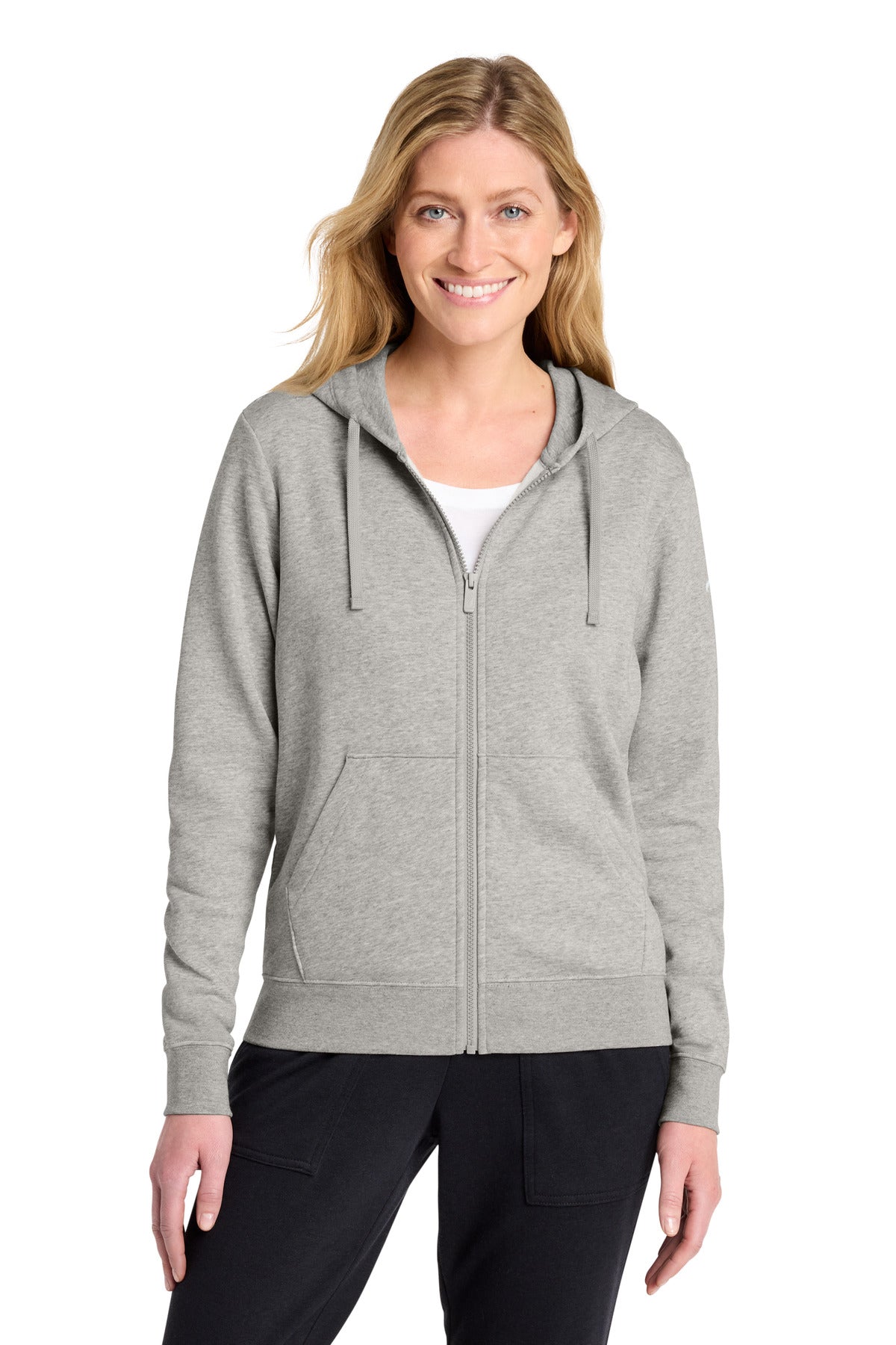 Custom Dark Grey Heather Club Fleece Sleeve Swoosh Full-Zip Hoodie NKFD9890, personalized by SanCanDo Swag in Argyle, TX