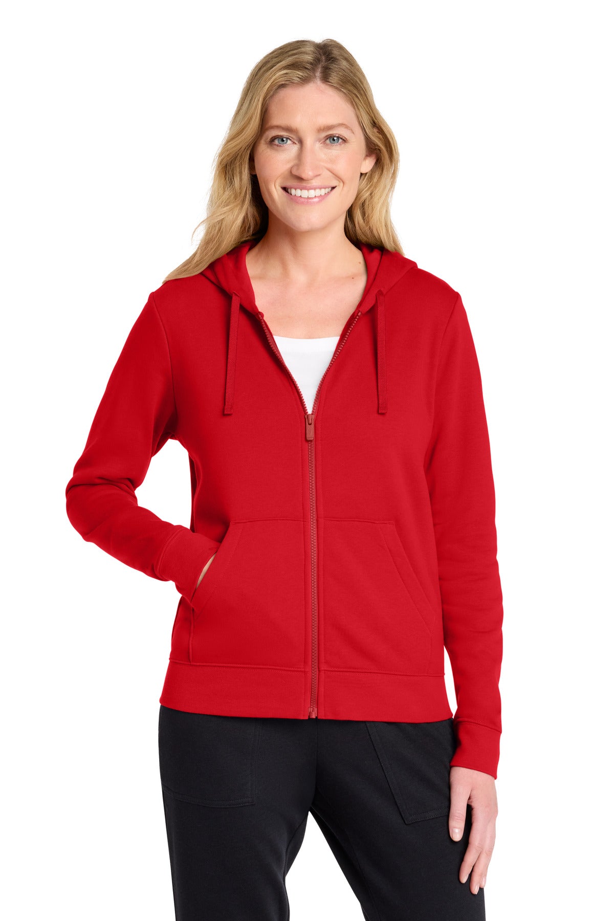 Custom University Red Club Fleece Sleeve Swoosh Full-Zip Hoodie NKFD9890, personalized by SanCanDo Swag in Argyle, TX