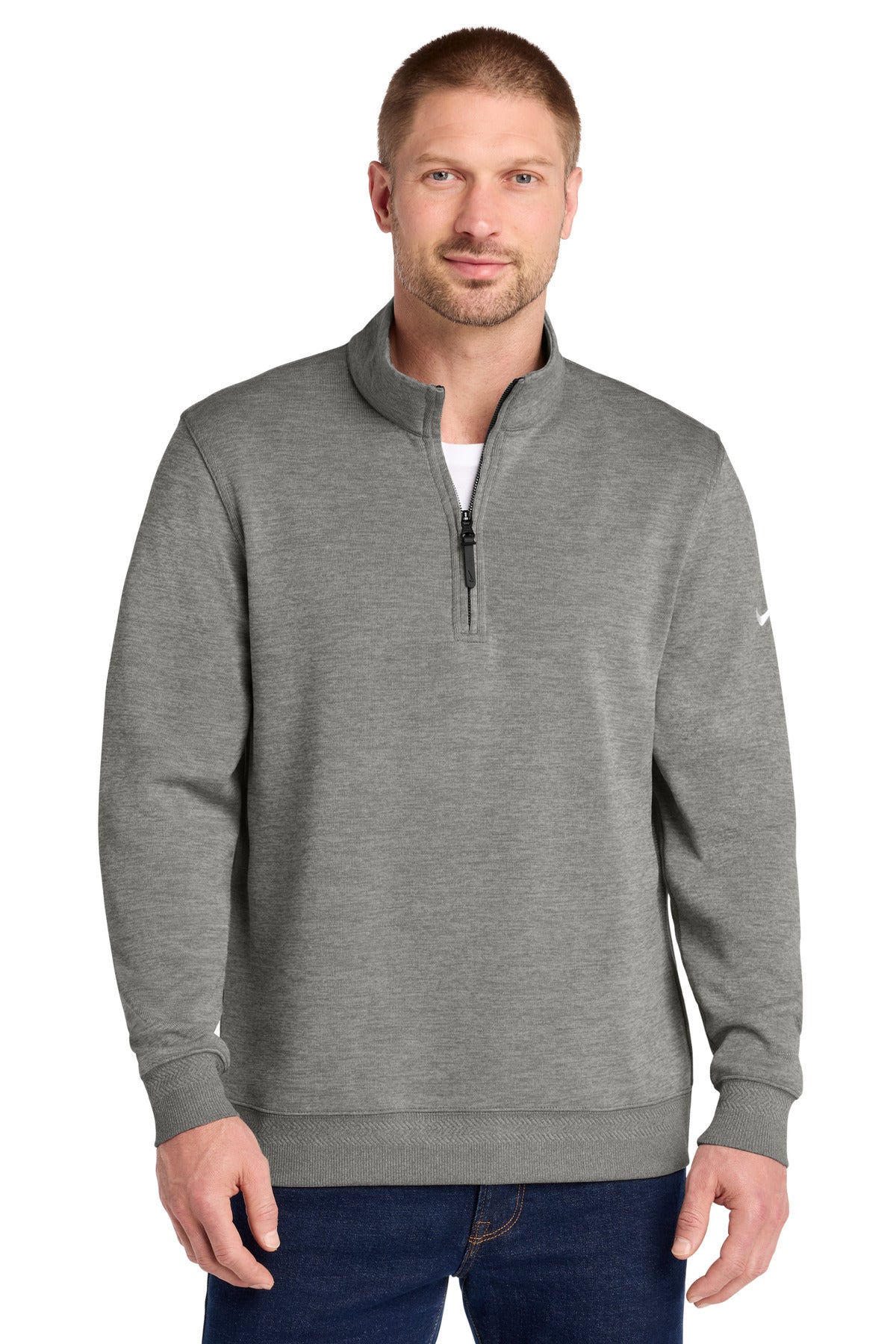 Custom Grey Dri-FIT Corporate 1/2-Zip NKFD9892, personalized by SanCanDo Swag in Argyle, TX