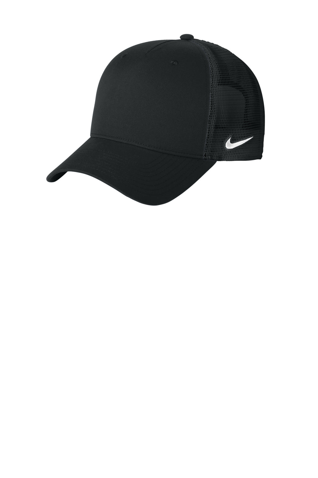 Custom Black/ Black Snapback Mesh Trucker Cap NKFN9893, personalized by SanCanDo Swag in Argyle, TX