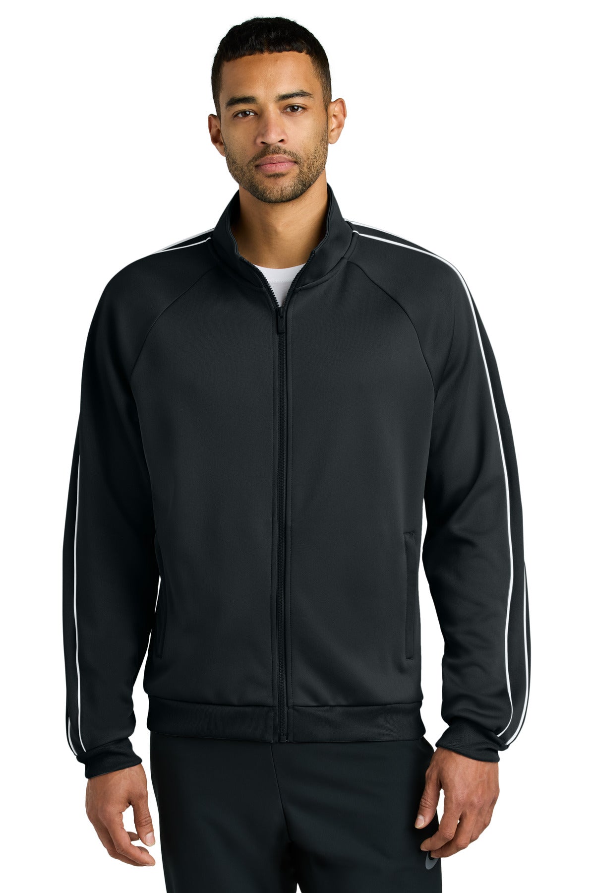 Custom Black Track Jacket NKFQ4758, personalized by SanCanDo Swag in Argyle, TX