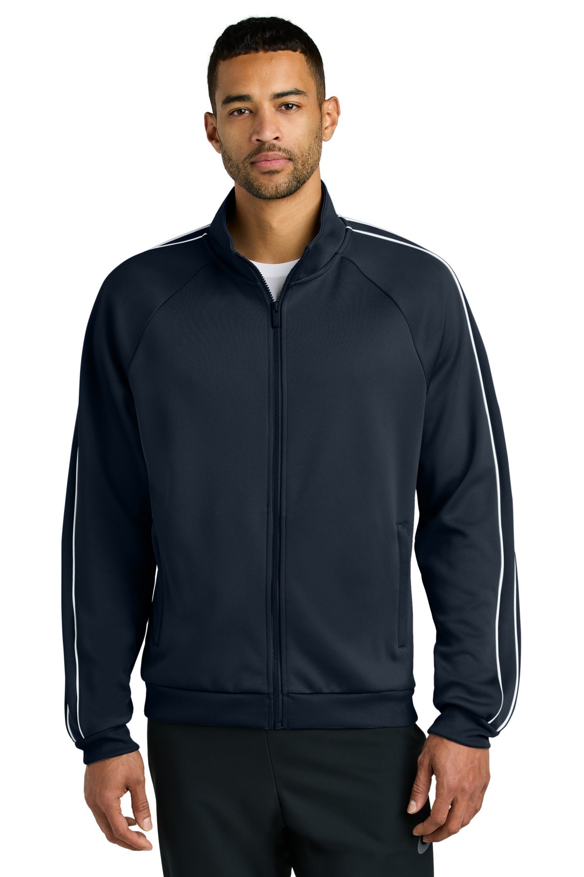 Custom Navy Track Jacket NKFQ4758, personalized by SanCanDo Swag in Argyle, TX