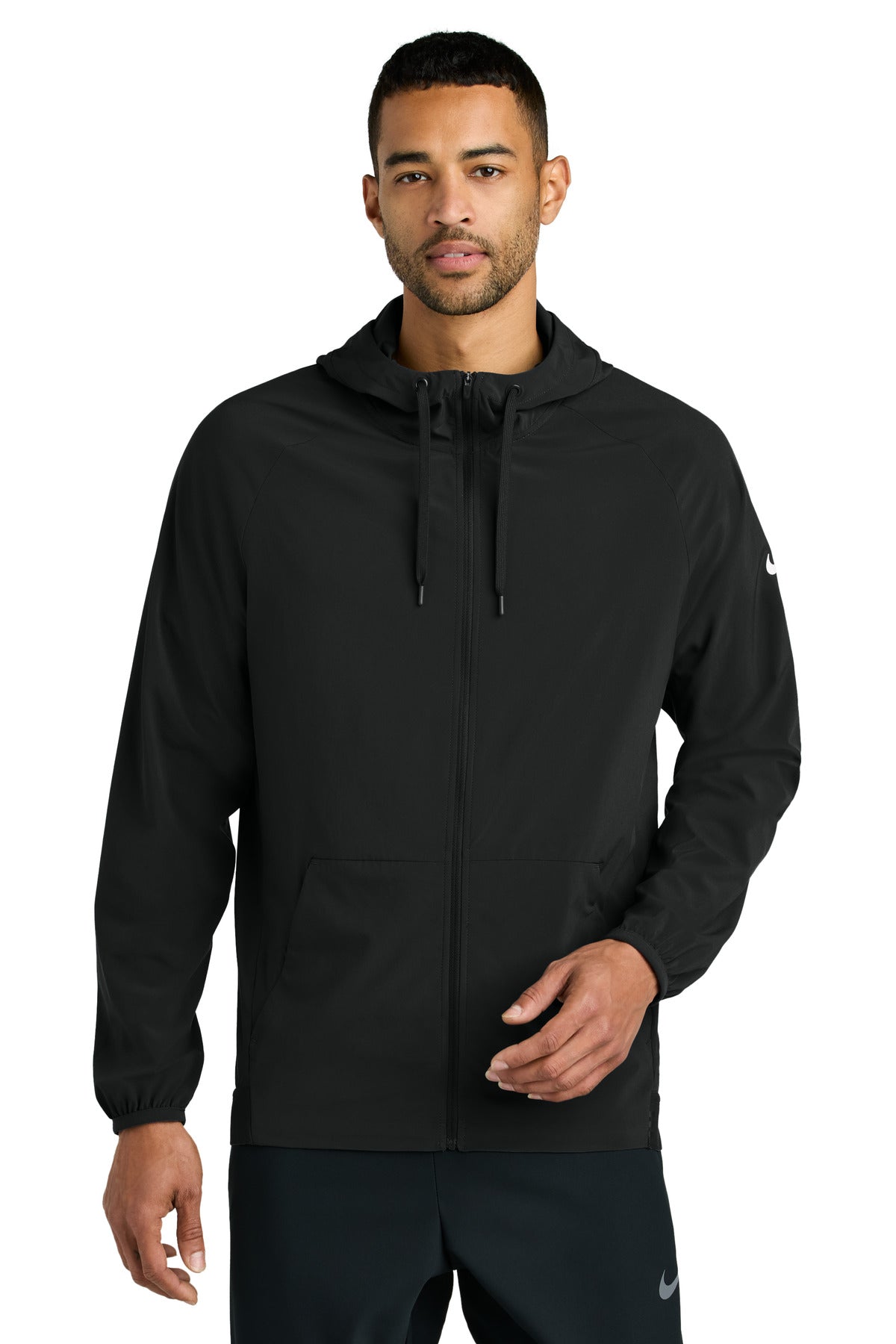 Custom Black Pro Hooded Jacket NKFQ4761, personalized by SanCanDo Swag in Argyle, TX