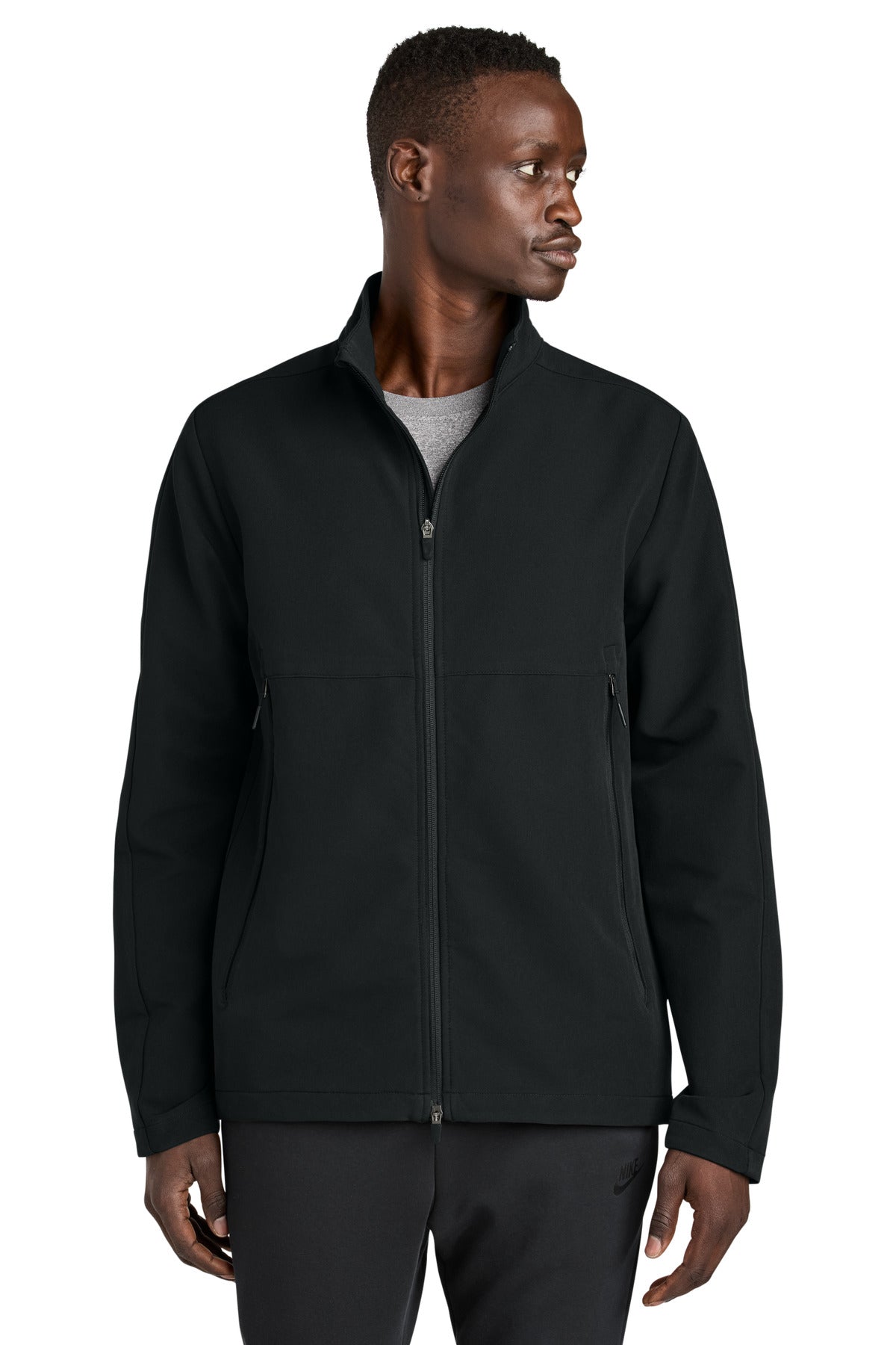 Custom Black Full-Zip Soft Shell Jacket NKHM7926, personalized by SanCanDo Swag in Argyle, TX