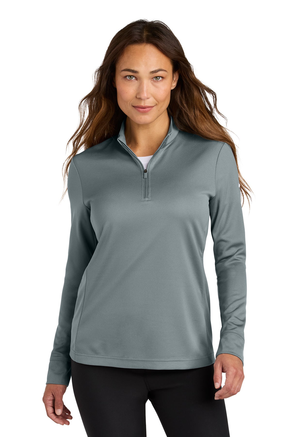 Custom Cool Grey Women's Essential 1/2-Zip Cover-Up NKHM7969, personalized by SanCanDo Swag in Argyle, TX