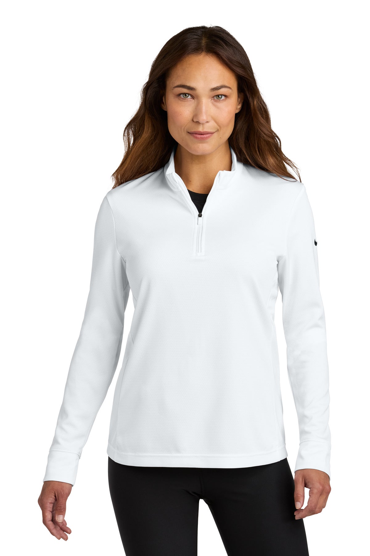 Custom White Women's Essential 1/2-Zip Cover-Up NKHM7969, personalized by SanCanDo Swag in Argyle, TX