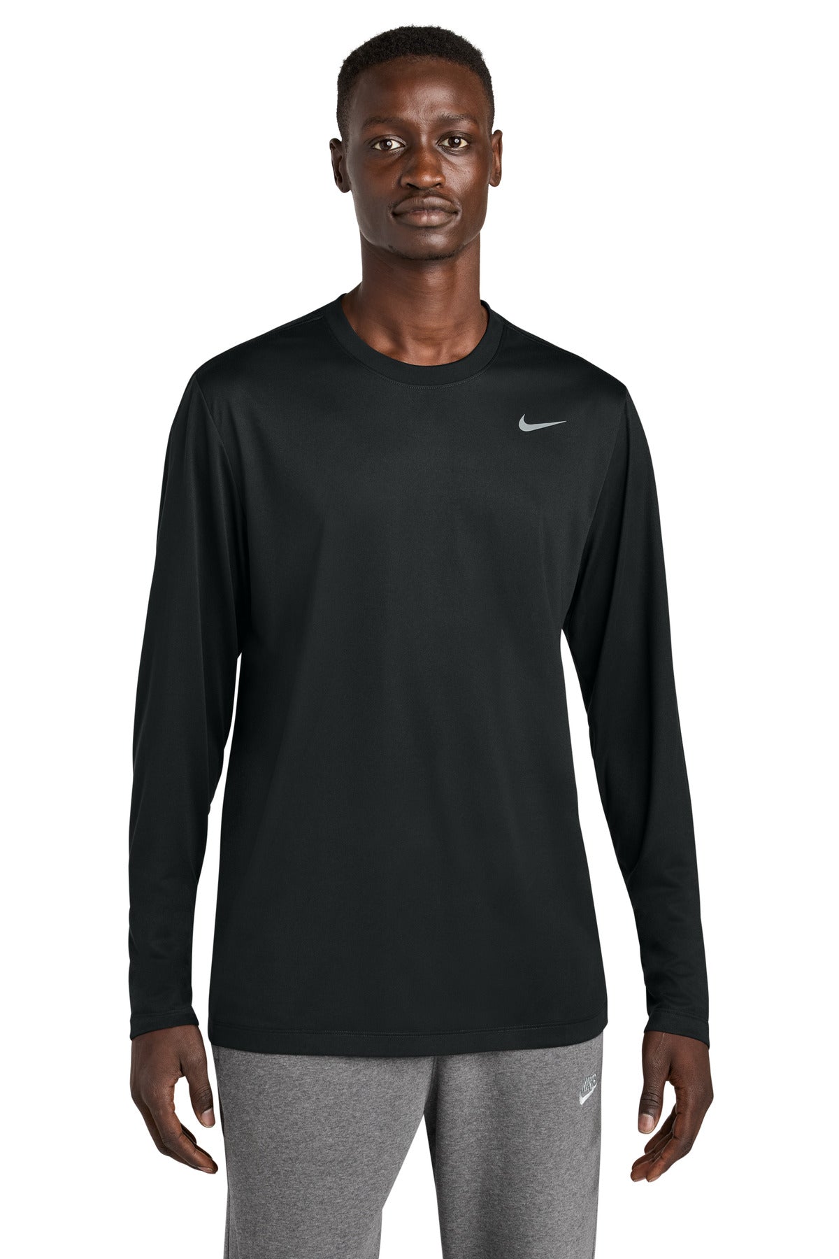 Custom Nike Team rLegend Long Sleeve Tee NKHQ4550 in Black, personalized by SanCanDo Swag in Argyle, TX
