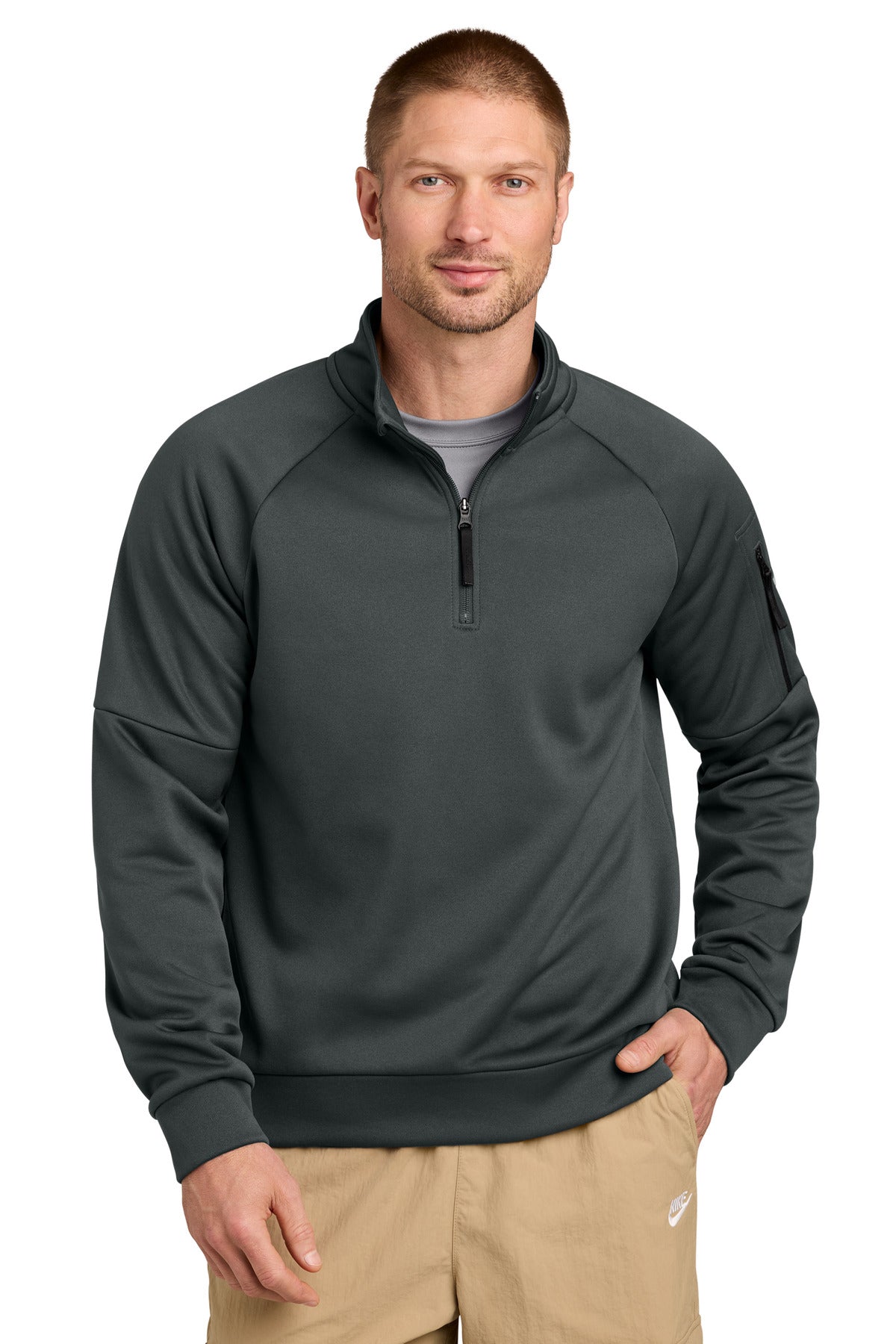 Custom Anthracite Therma-FIT Pocket 1/4-Zip NKIO8125, personalized by SanCanDo Swag in Argyle, TX