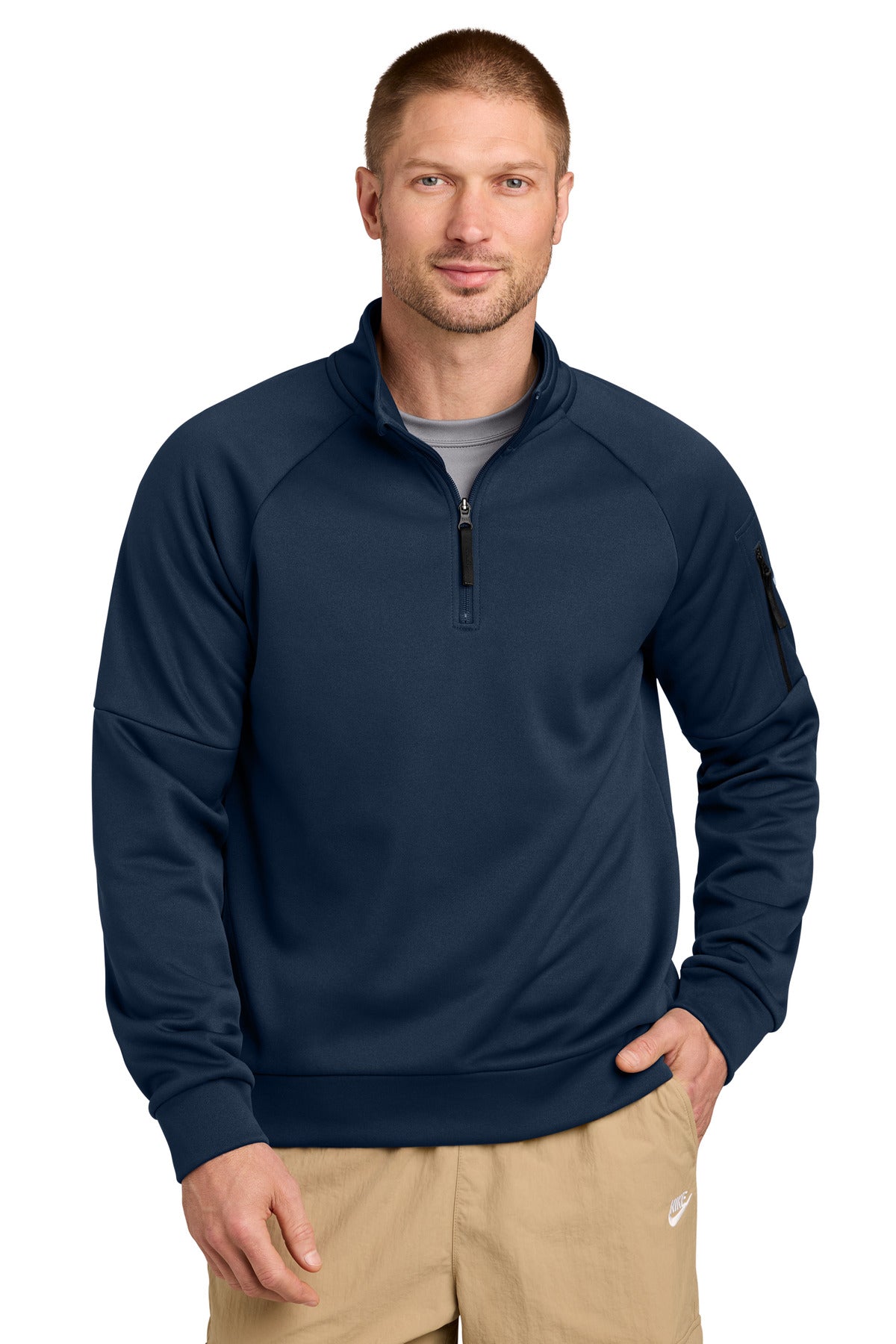 Custom Navy Therma-FIT Pocket 1/4-Zip NKIO8125, personalized by SanCanDo Swag in Argyle, TX