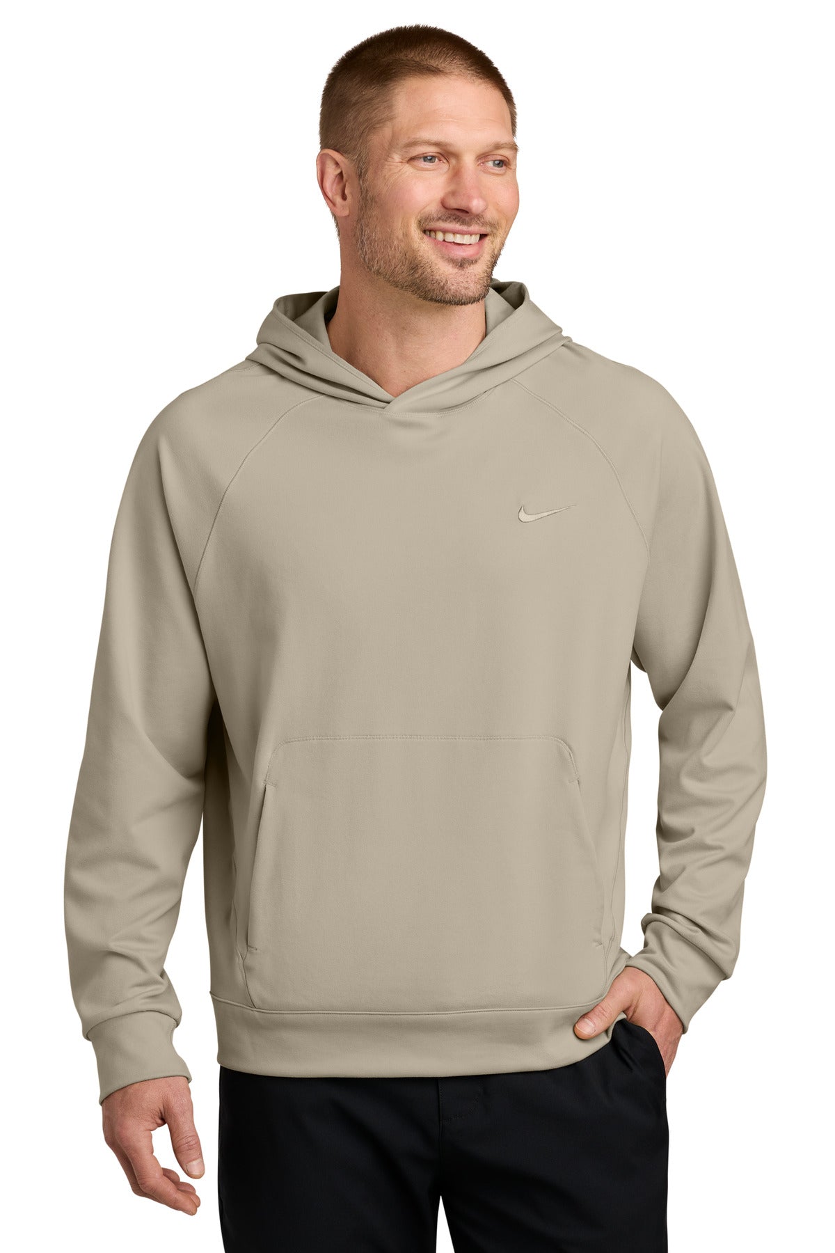 Custom Desert Khaki Dri-Fit Primary Hoodie NKIO8126, personalized by SanCanDo Swag in Argyle, TX