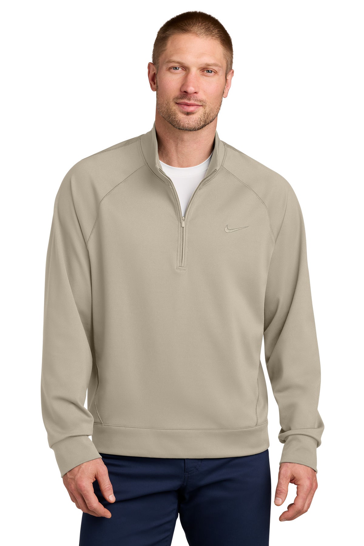Custom Desert Khaki Dri-FIT Primary 1/4-Zip NKIO8128, personalized by SanCanDo Swag in Argyle, TX