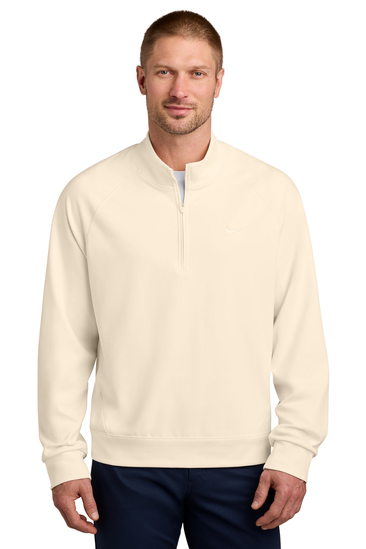 Custom Pale Ivory Dri-FIT Primary 1/4-Zip NKIO8128, personalized by SanCanDo Swag in Argyle, TX