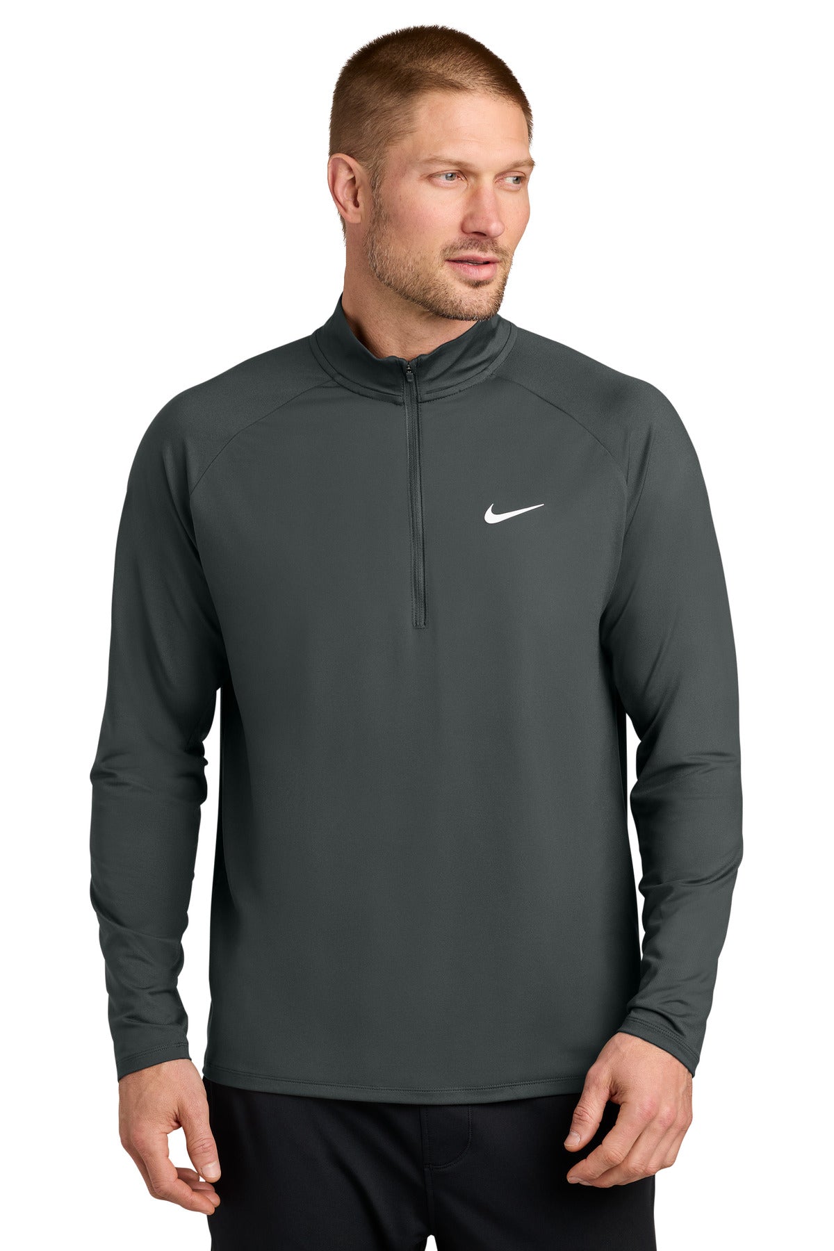 Custom Anthracite Dri-FIT Stride 1/2-Zip NKIO8137, personalized by SanCanDo Swag in Argyle, TX