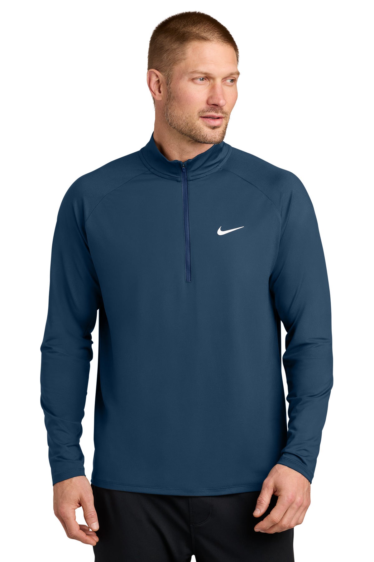 Custom Navy Dri-FIT Stride 1/2-Zip NKIO8137, personalized by SanCanDo Swag in Argyle, TX